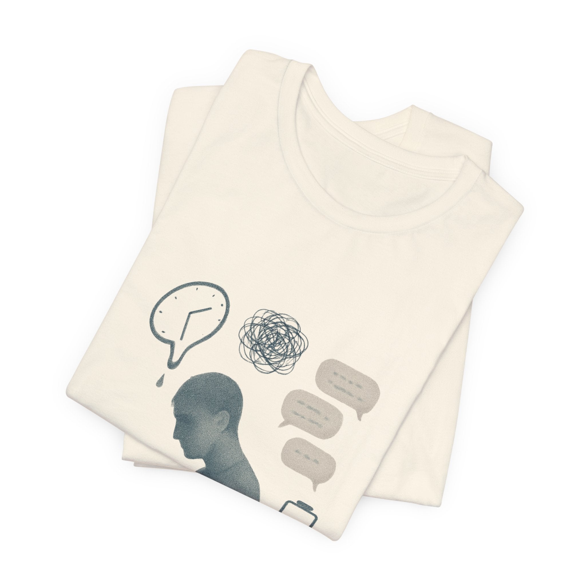 Mental Health Awareness T‑Shirt — Anxious Thoughts Illustration Tee