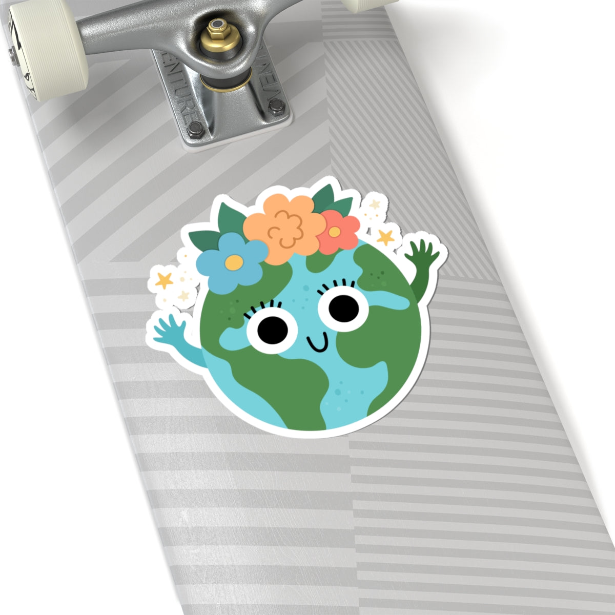 Earth With Flowers Sticker — Sticker for Laptops, Water Bottles & Gifts