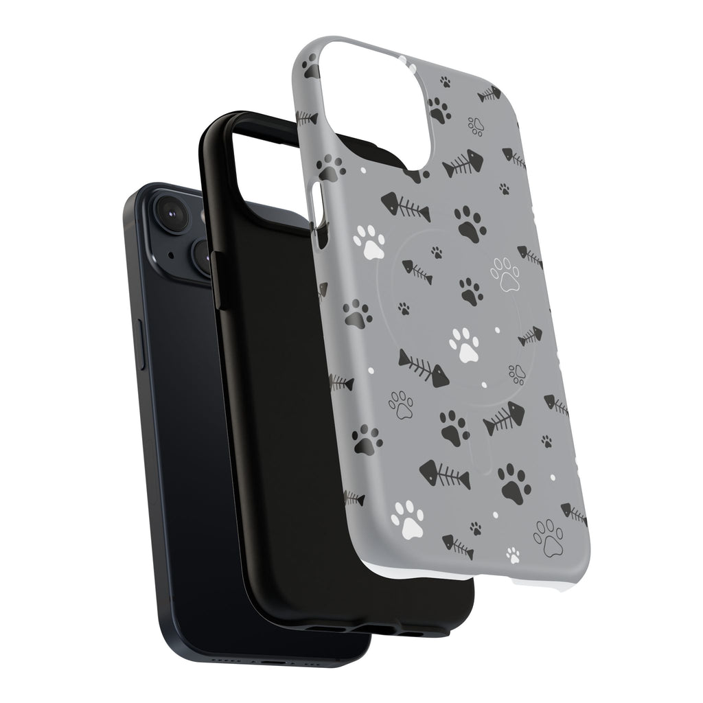 Cat Paw & Fishbone Tough Magnetic Phone Case