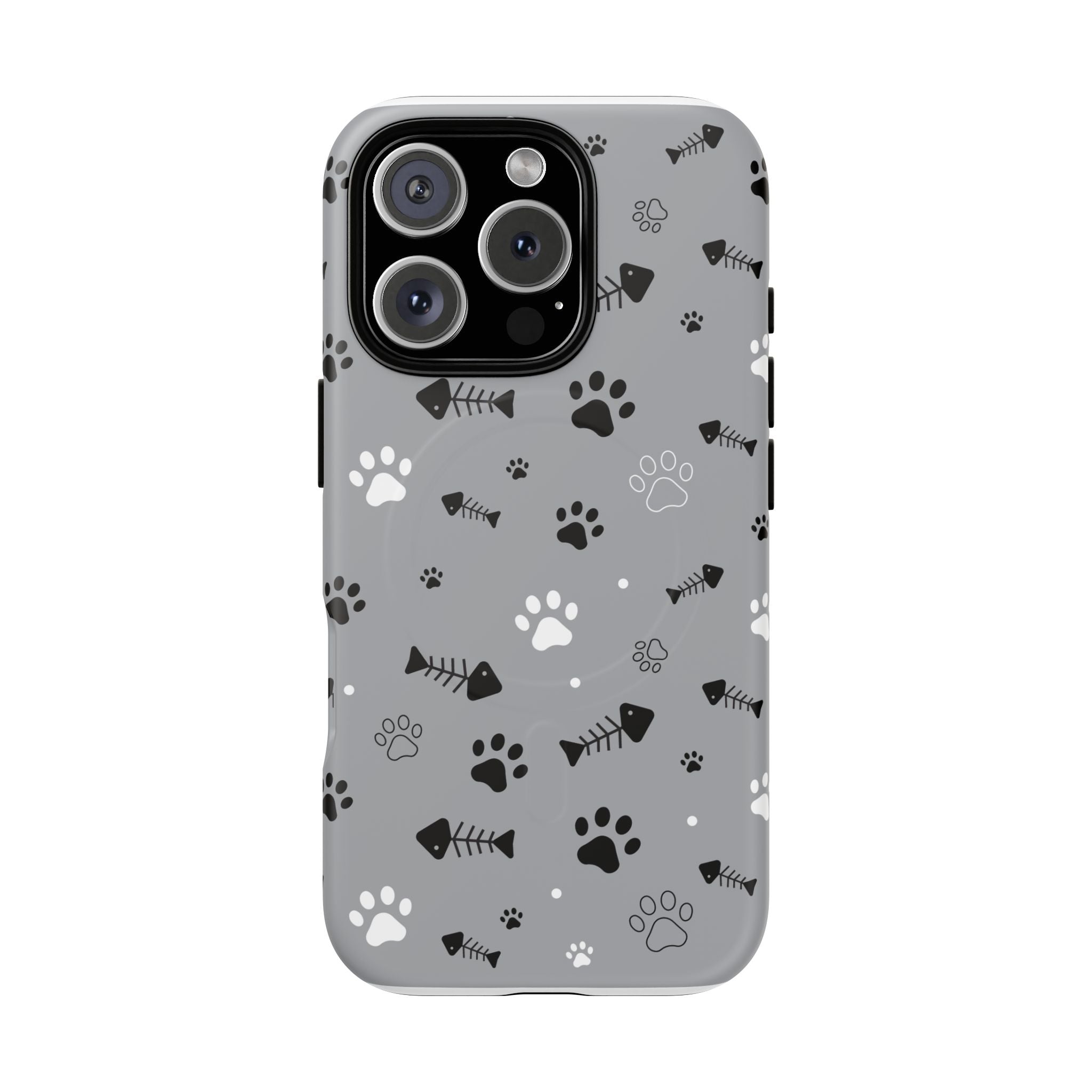 Cat Paw & Fishbone Tough Magnetic Phone Case