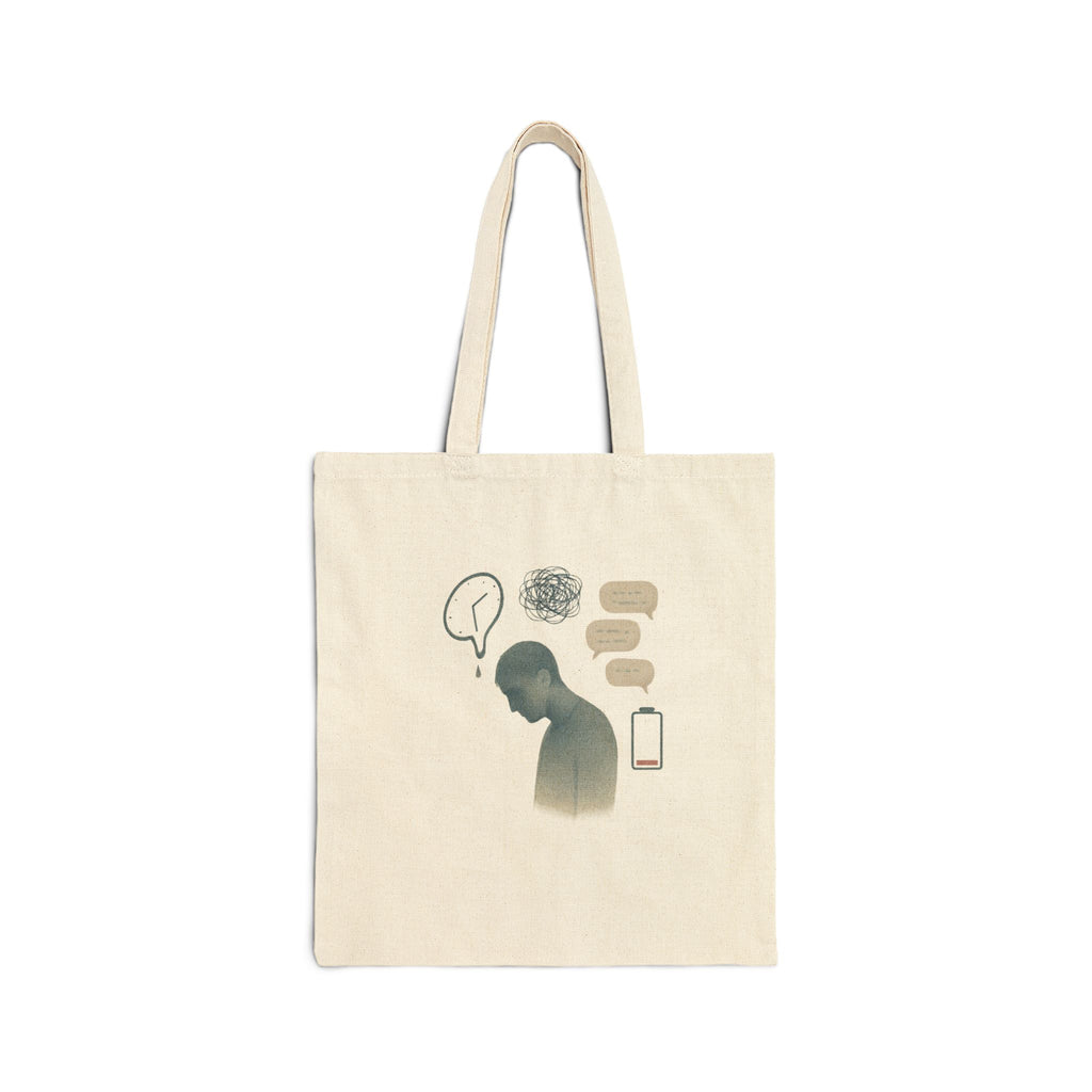 Canvas Tote Bag — Mental Health Awareness Silhouette Design