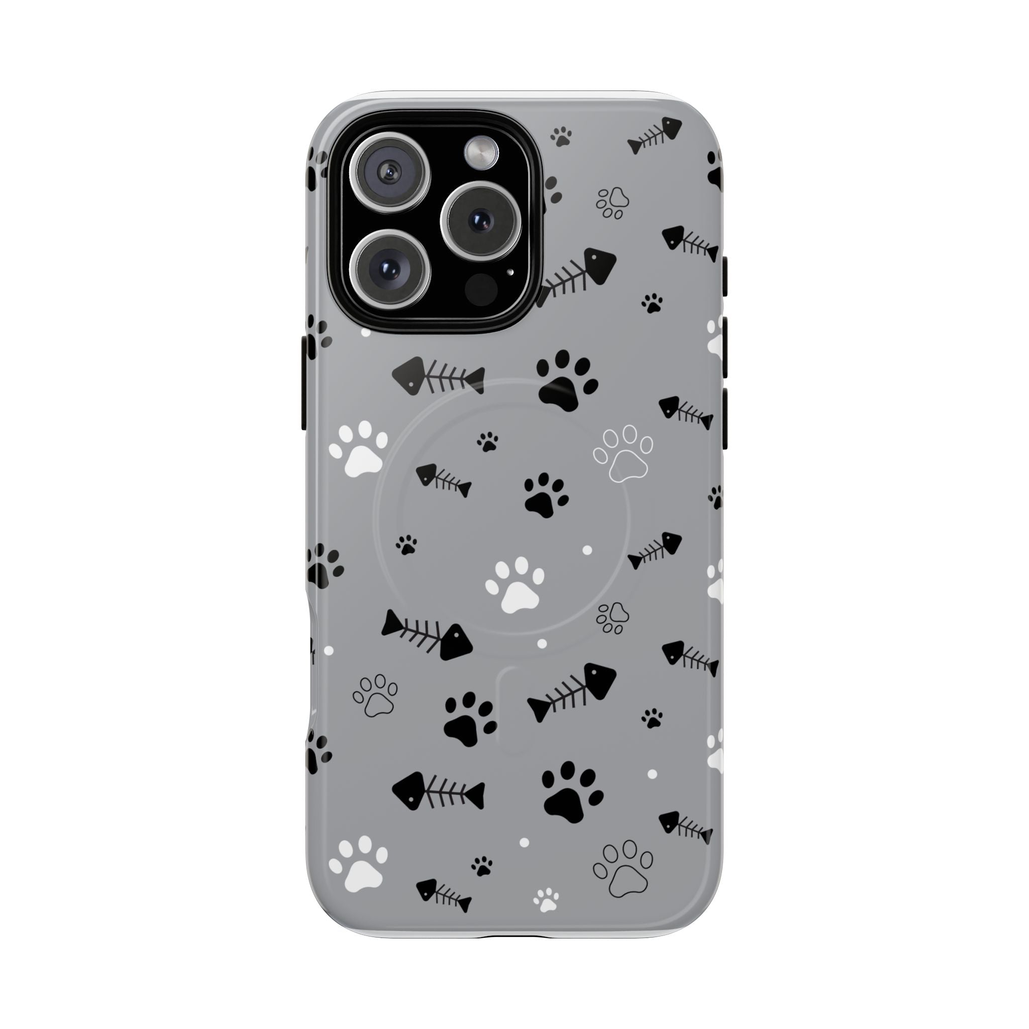 Cat Paw & Fishbone Tough Magnetic Phone Case