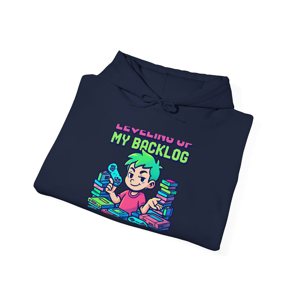 Gamer Backlog Hoodie — "Ignore Me, I’m Up My Backlog" Cute Retro Game Stack Sweatshirt