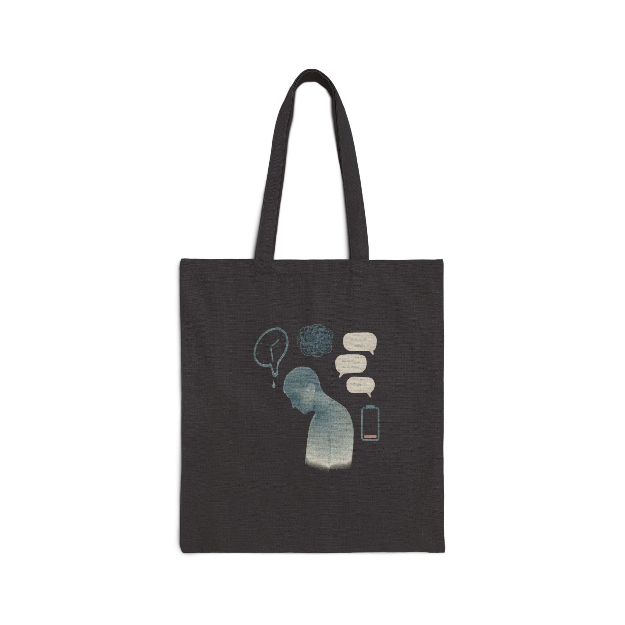 Canvas Tote Bag — Mental Health Awareness Silhouette Design