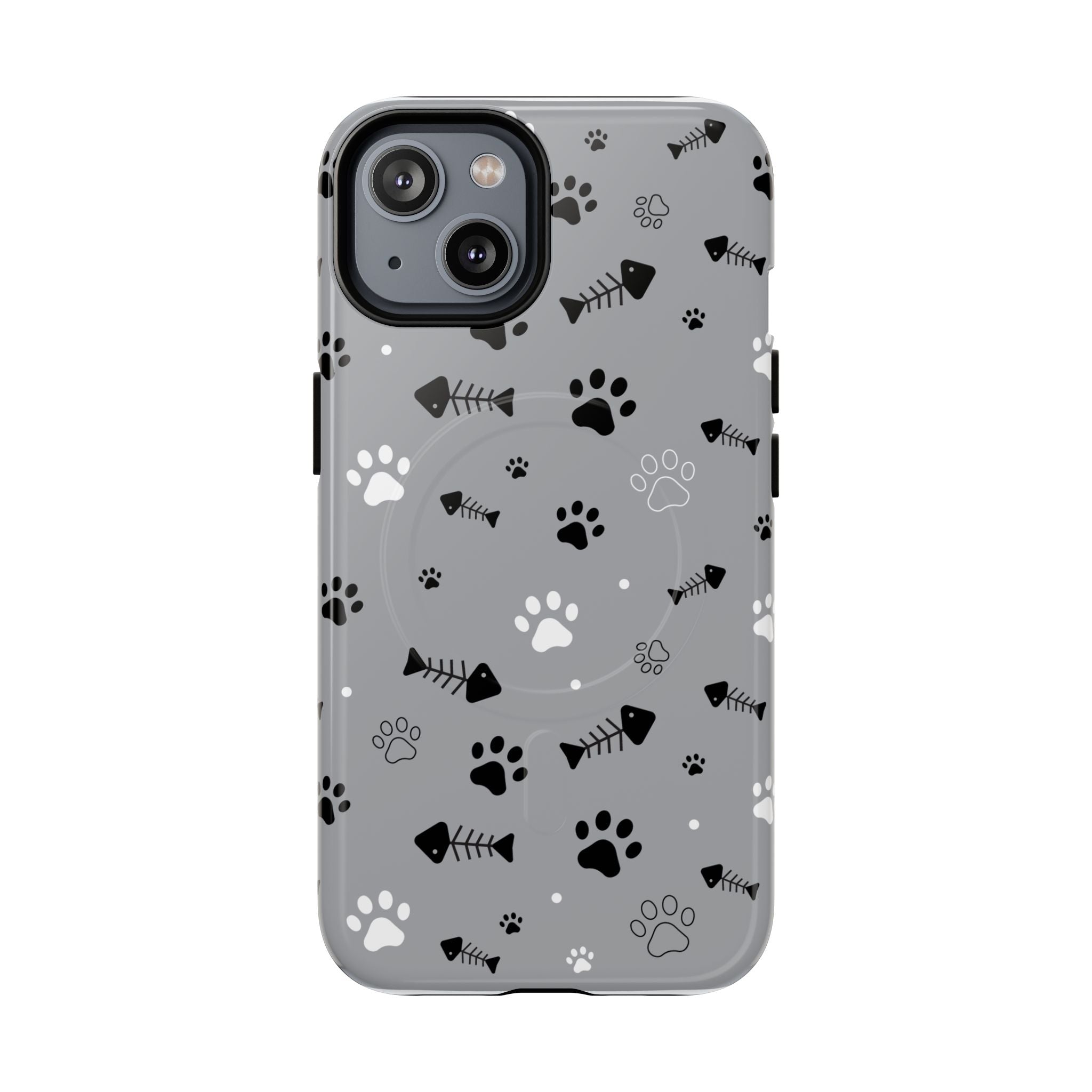Cat Paw & Fishbone Tough Magnetic Phone Case
