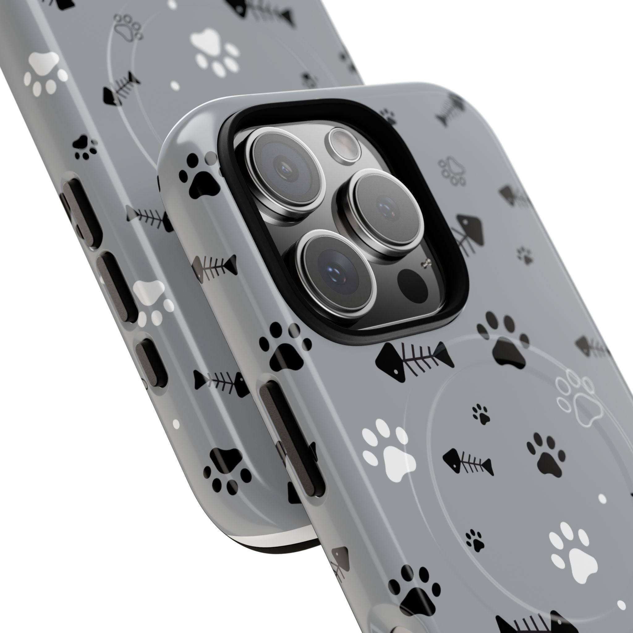 Cat Paw & Fishbone Tough Magnetic Phone Case