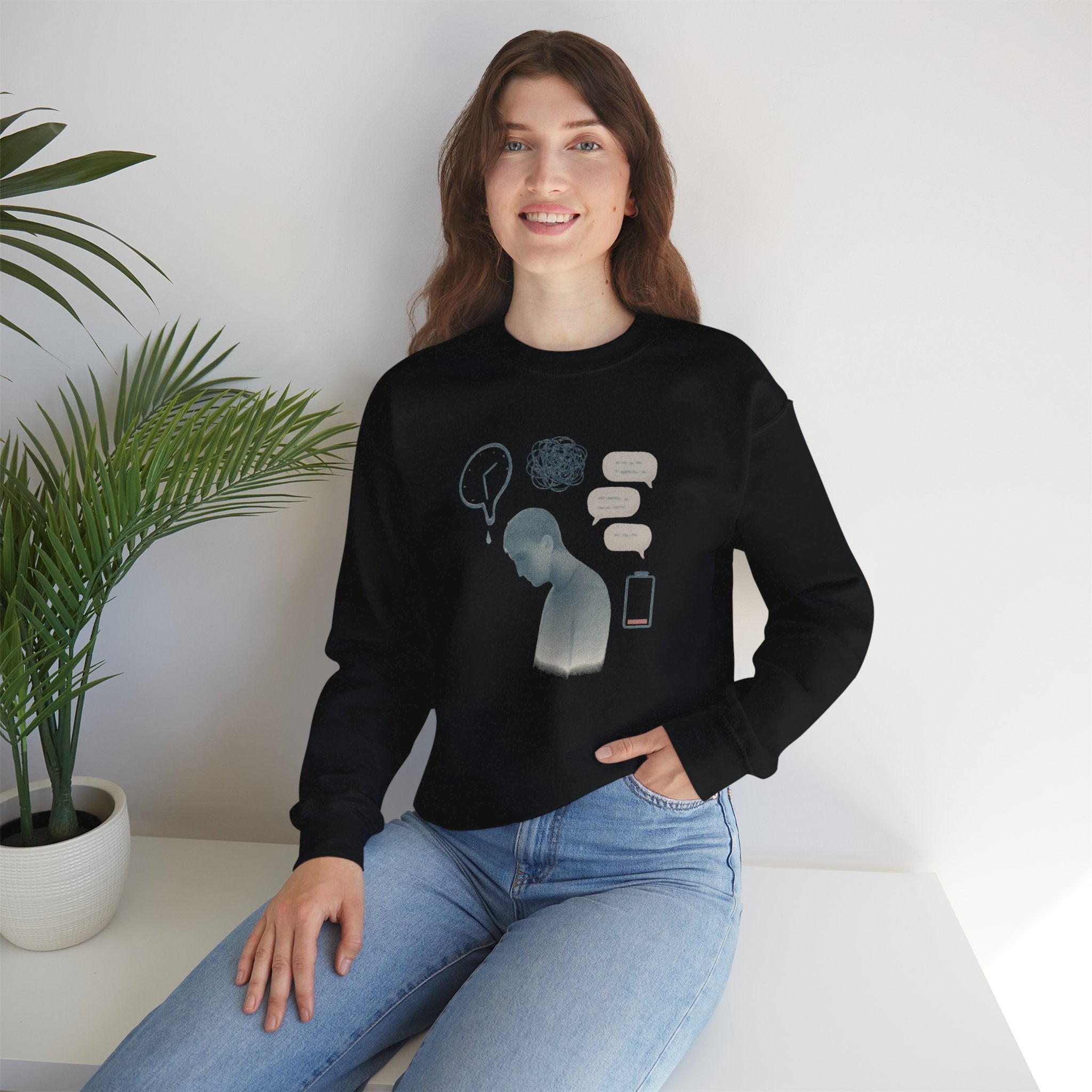 Emotional Silence Sweatshirt - Cozy Mental Health Awareness
