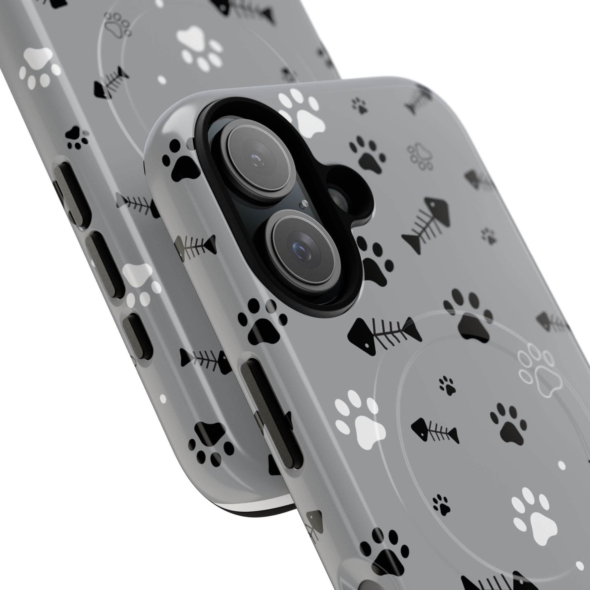 Cat Paw & Fishbone Tough Magnetic Phone Case