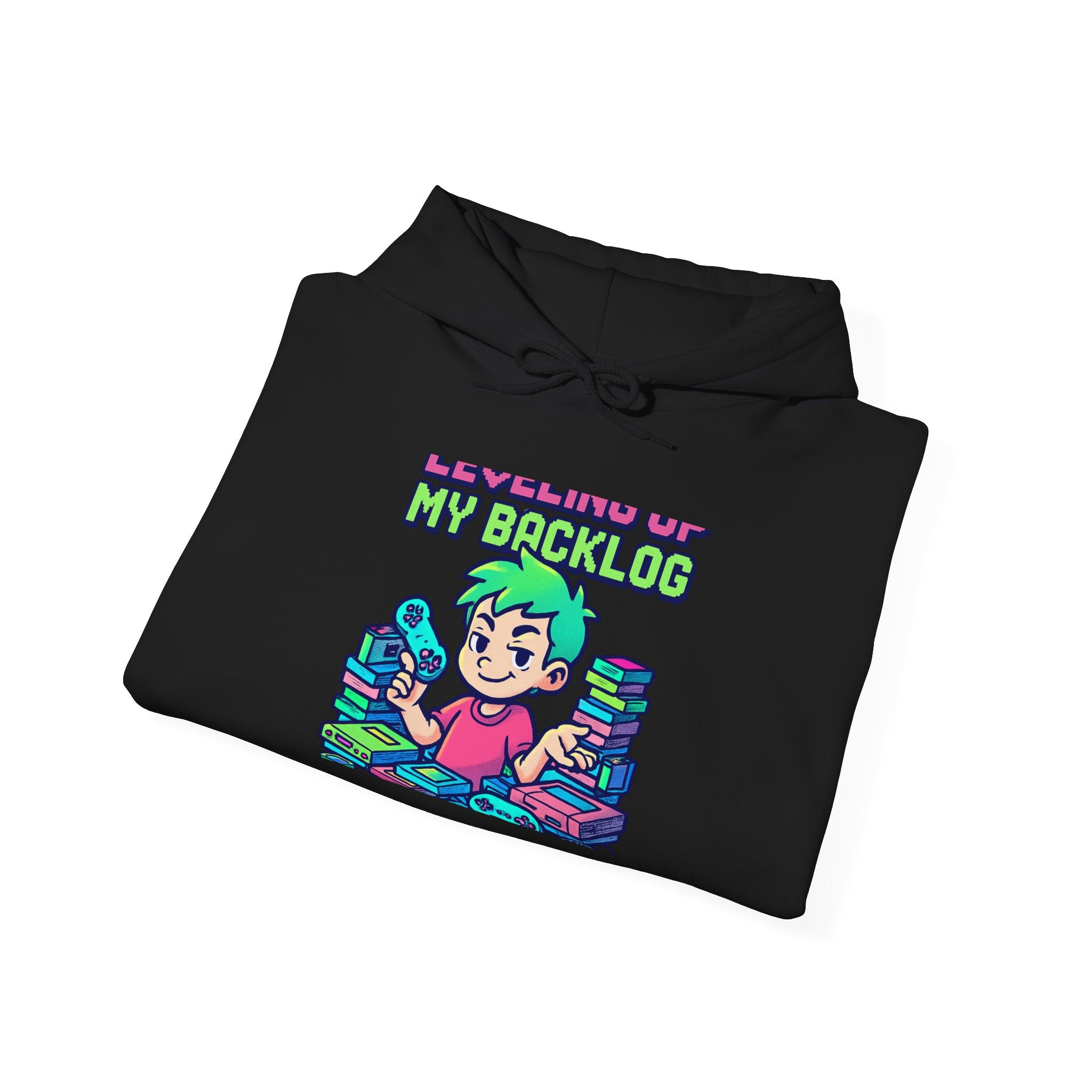 Gamer Backlog Hoodie — "Ignore Me, I’m Up My Backlog" Cute Retro Game Stack Sweatshirt