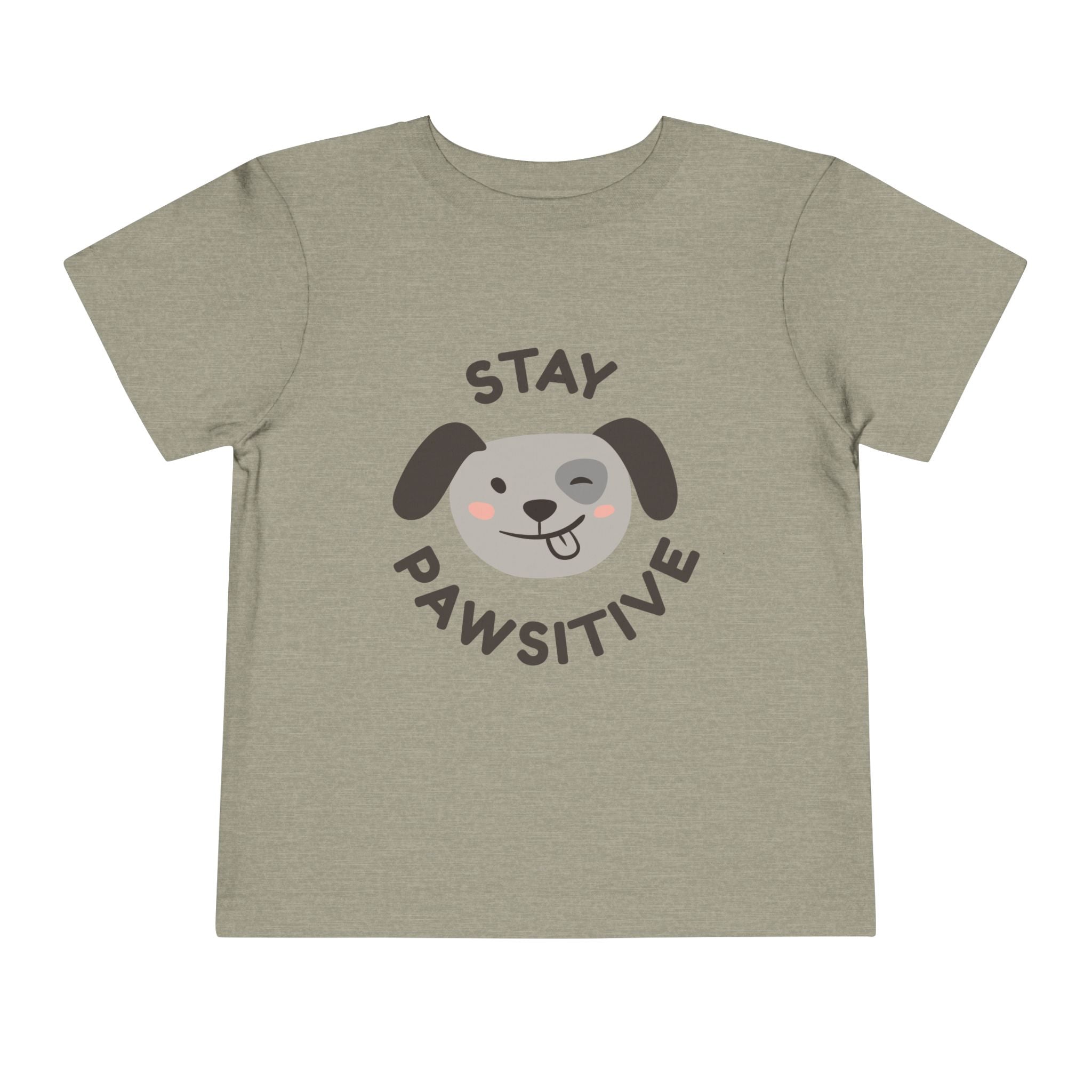 Toddler Tee — "Stay Pawsitive" Puppy Graphic Kids Shirt