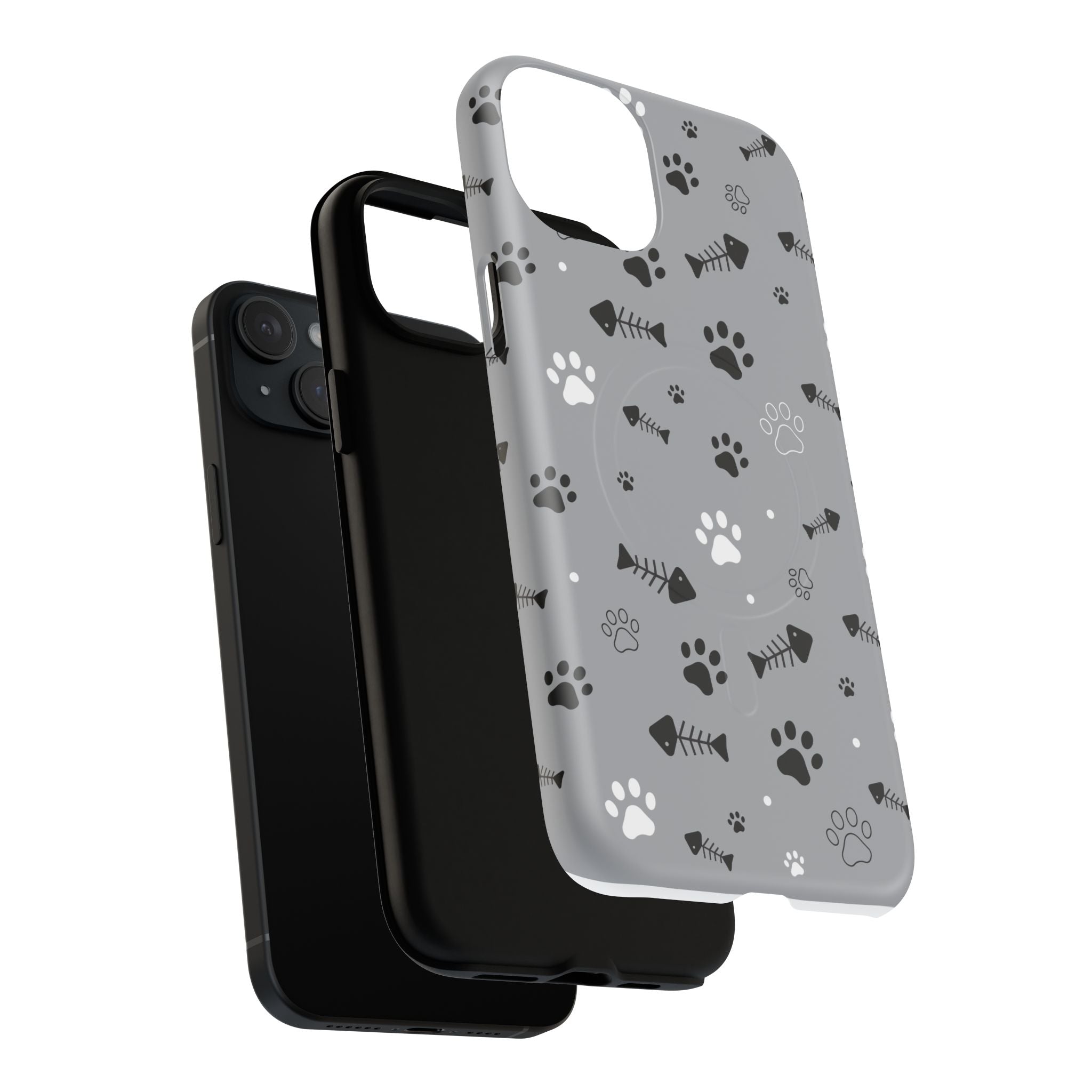 Cat Paw & Fishbone Tough Magnetic Phone Case