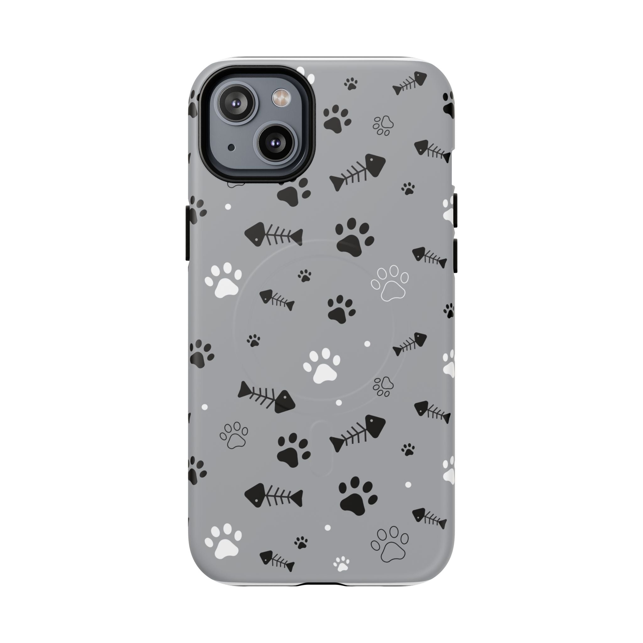 Cat Paw & Fishbone Tough Magnetic Phone Case