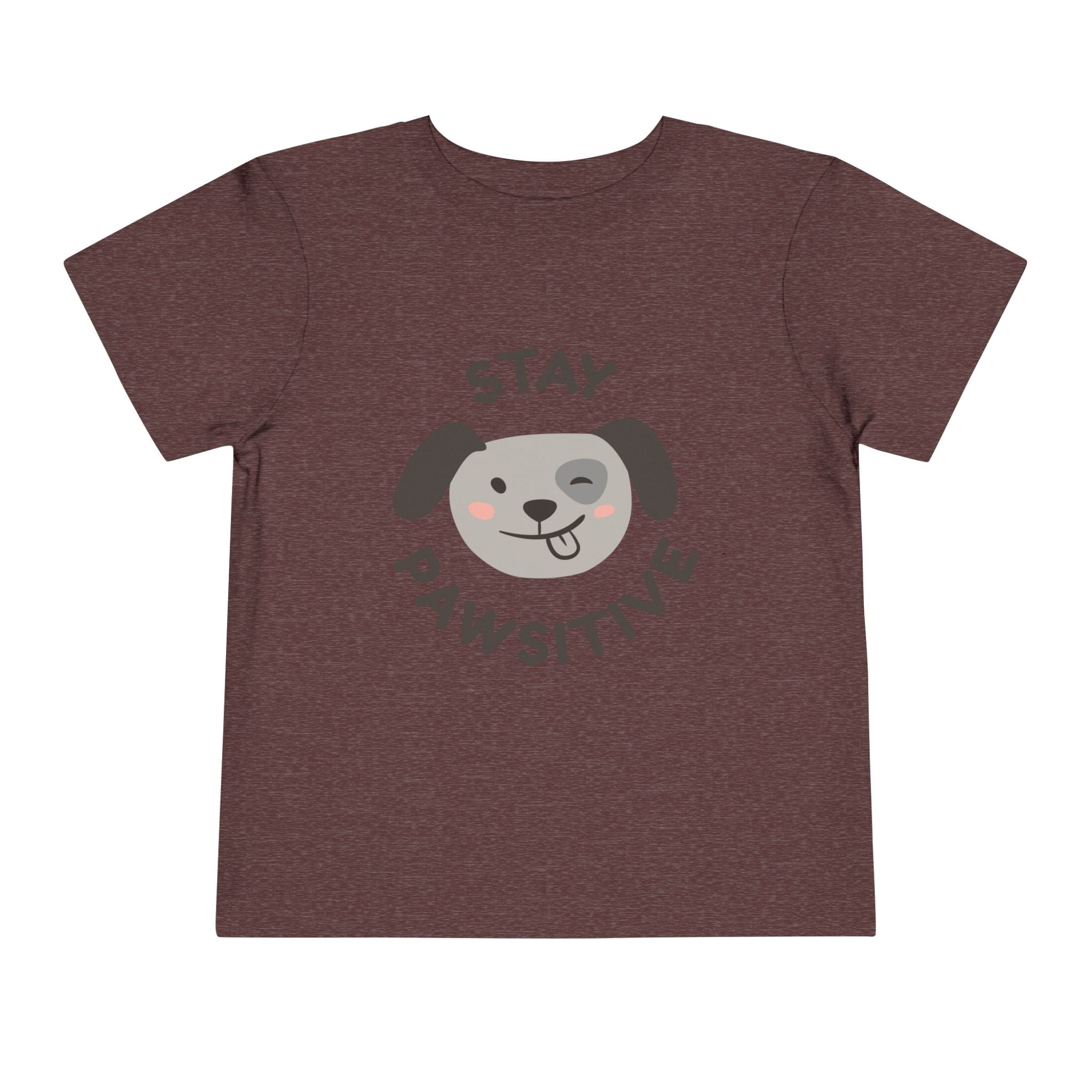 Toddler Tee — "Stay Pawsitive" Puppy Graphic Kids Shirt
