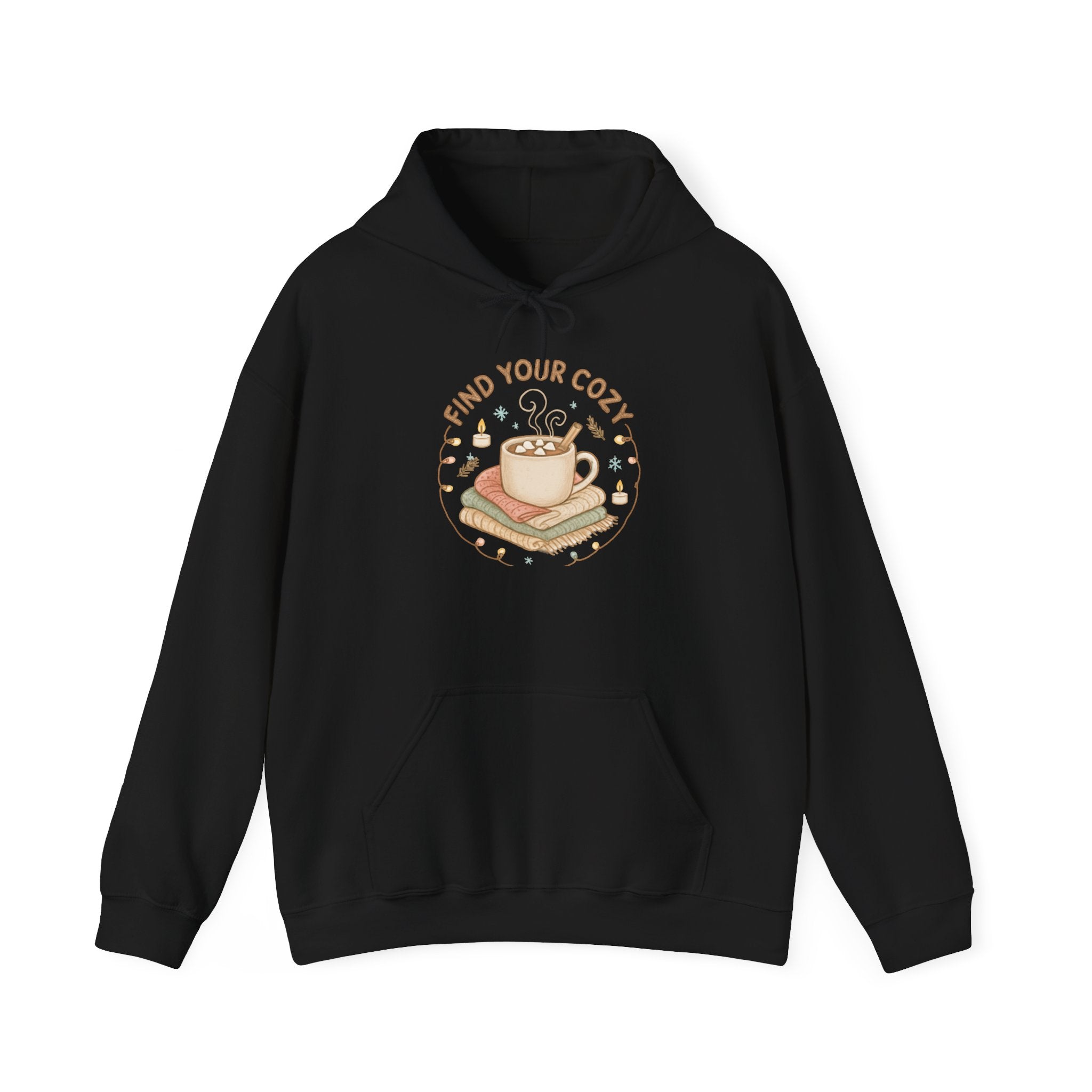Cozy Coffee & Books Hoodie — "Find Your Cozy" Pullover