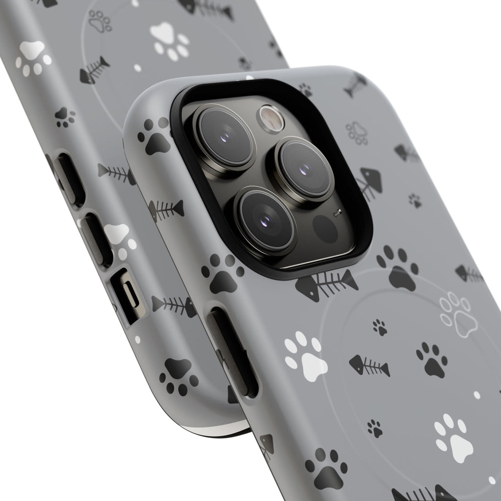 Cat Paw & Fishbone Tough Magnetic Phone Case