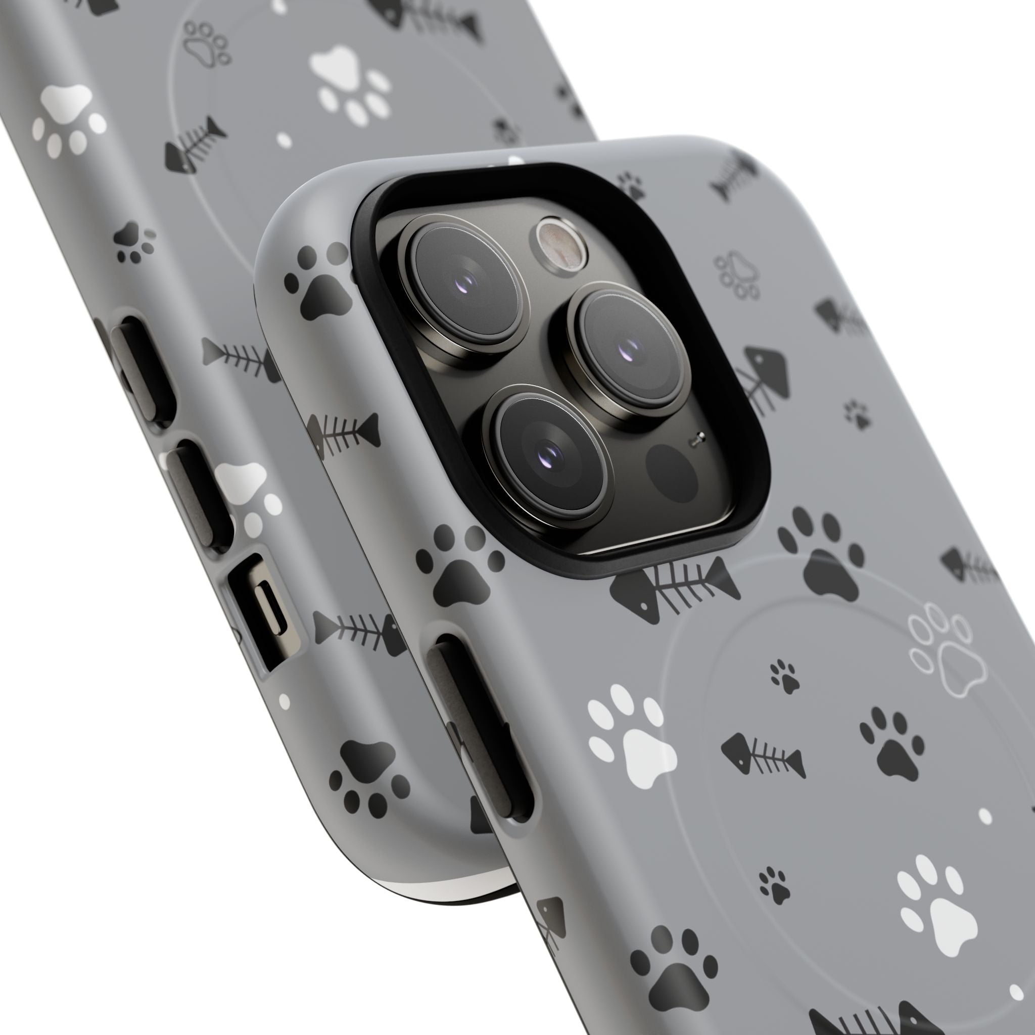 Cat Paw & Fishbone Tough Magnetic Phone Case