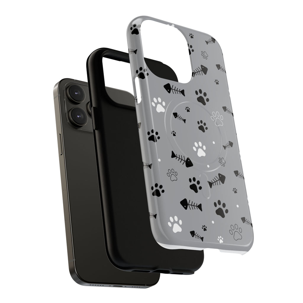 Cat Paw & Fishbone Tough Magnetic Phone Case