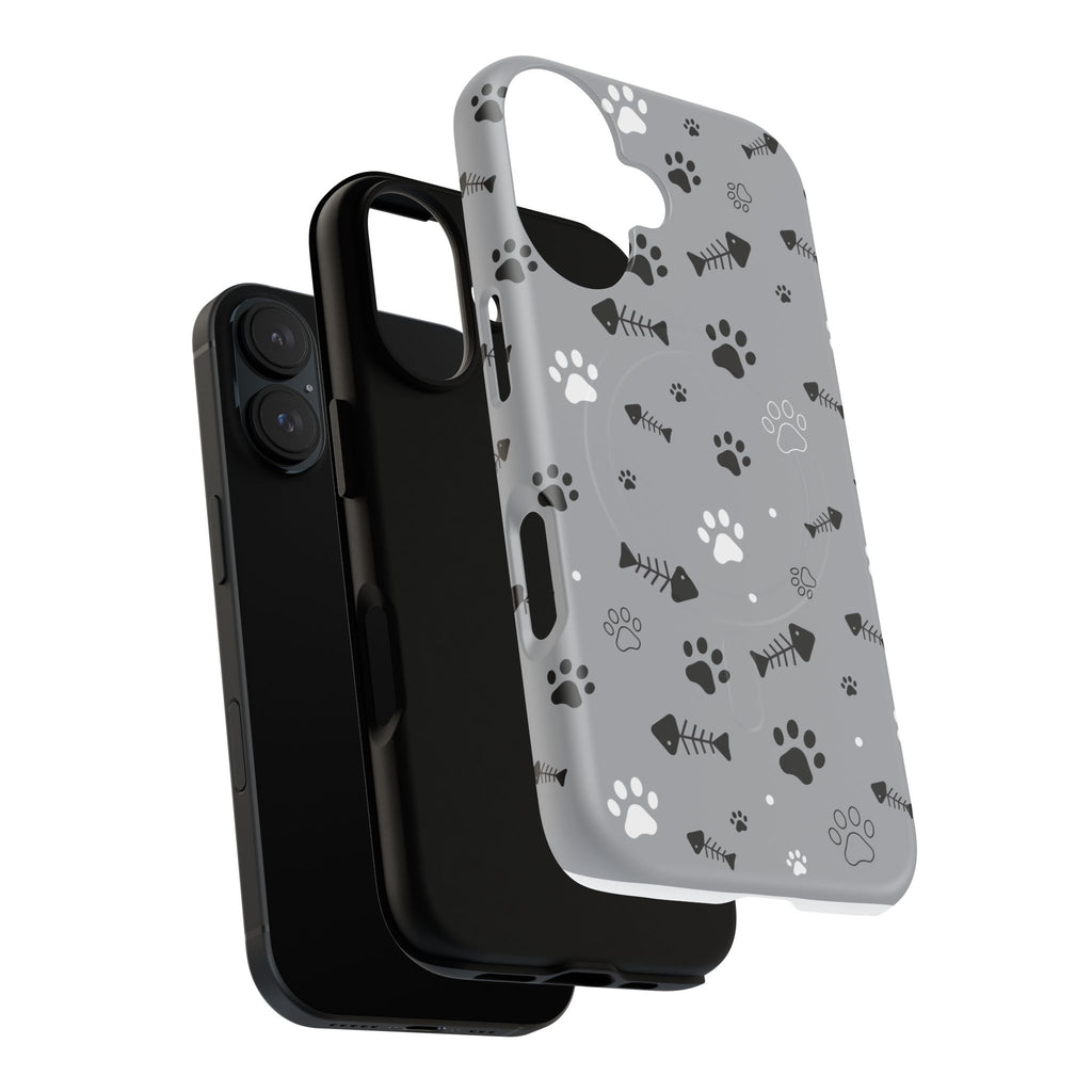 Cat Paw & Fishbone Tough Magnetic Phone Case