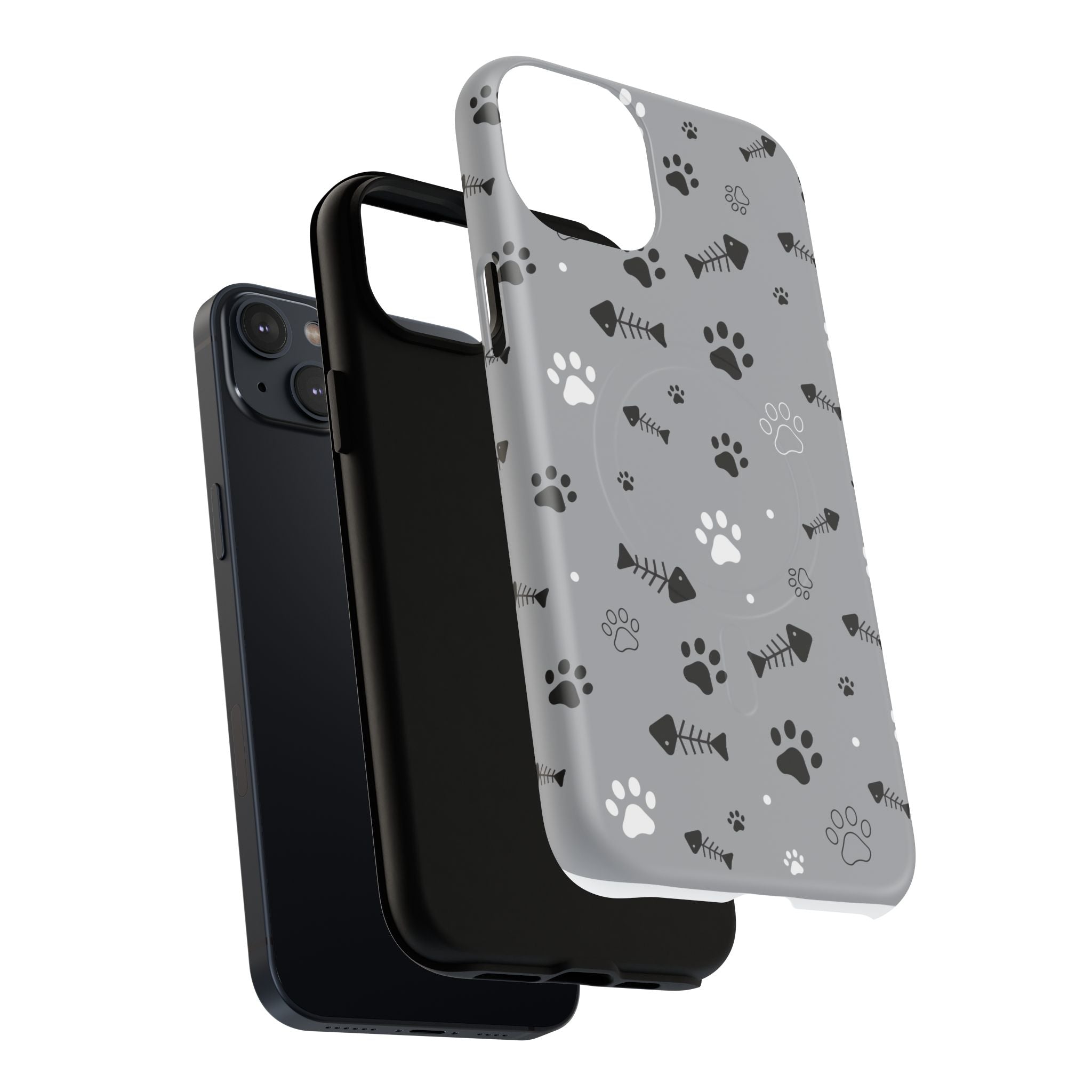 Cat Paw & Fishbone Tough Magnetic Phone Case