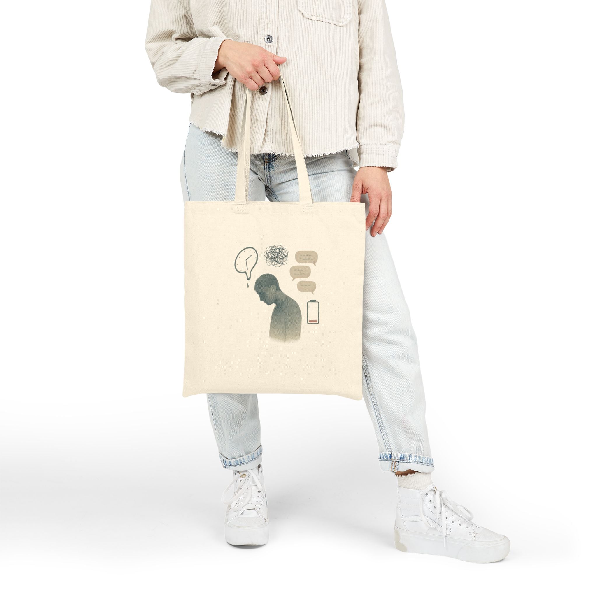 Emotional Silence Tote Bag - Mental Health Awareness Eco Bag