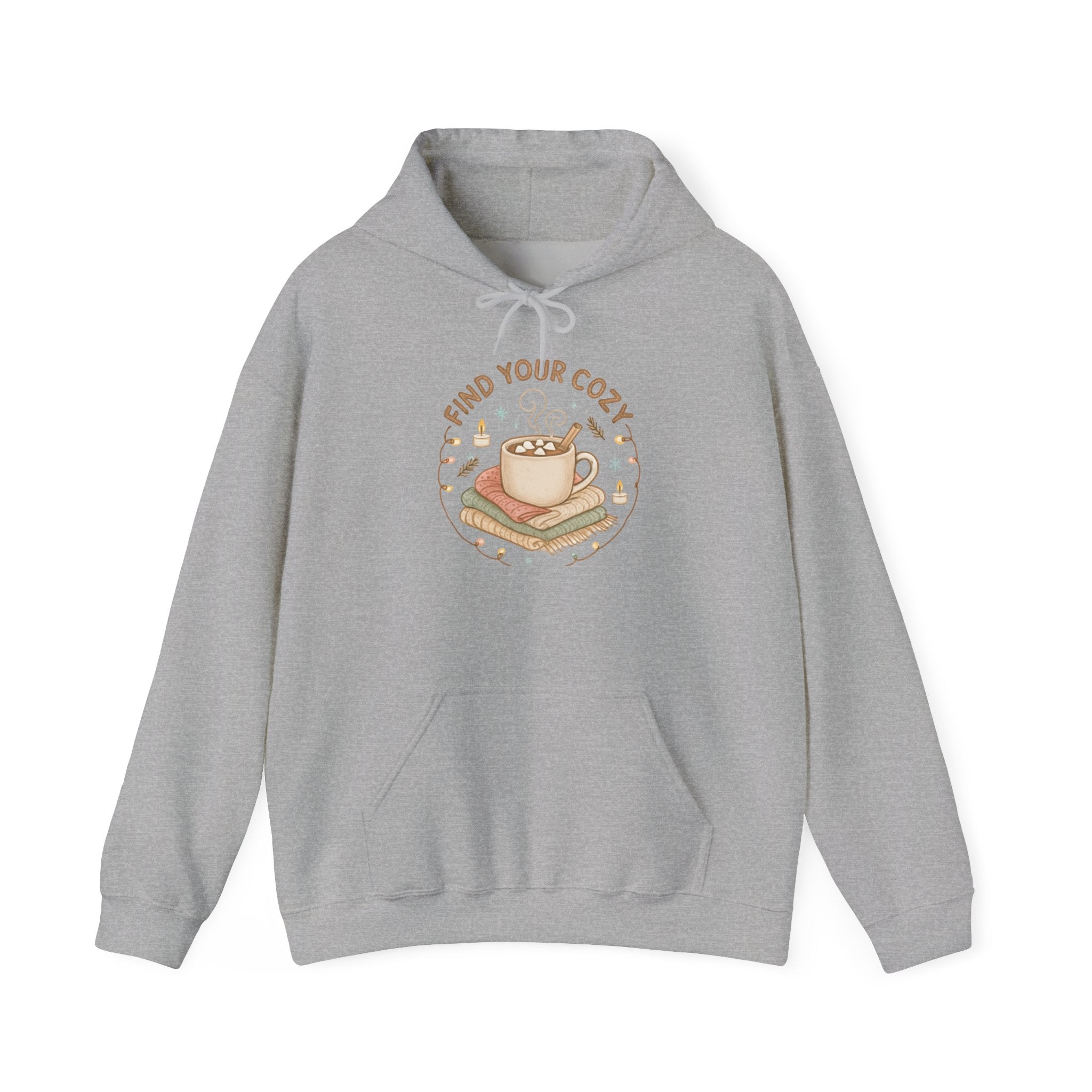 Cozy Coffee & Books Hoodie — "Find Your Cozy" Pullover
