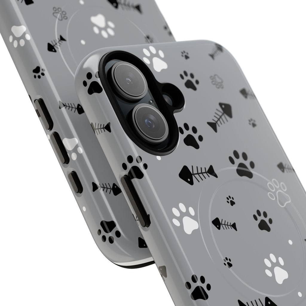 Cat Paw & Fishbone Tough Magnetic Phone Case