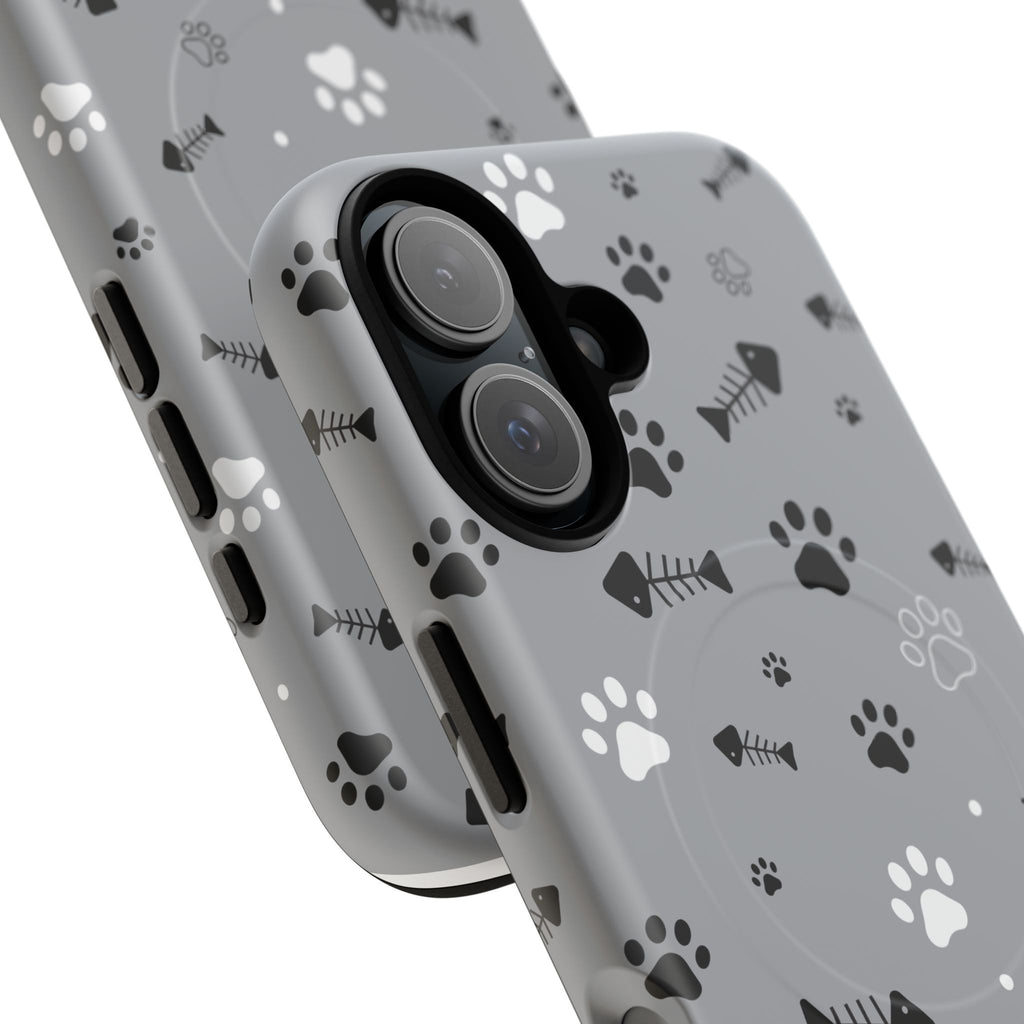 Cat Paw & Fishbone Tough Magnetic Phone Case