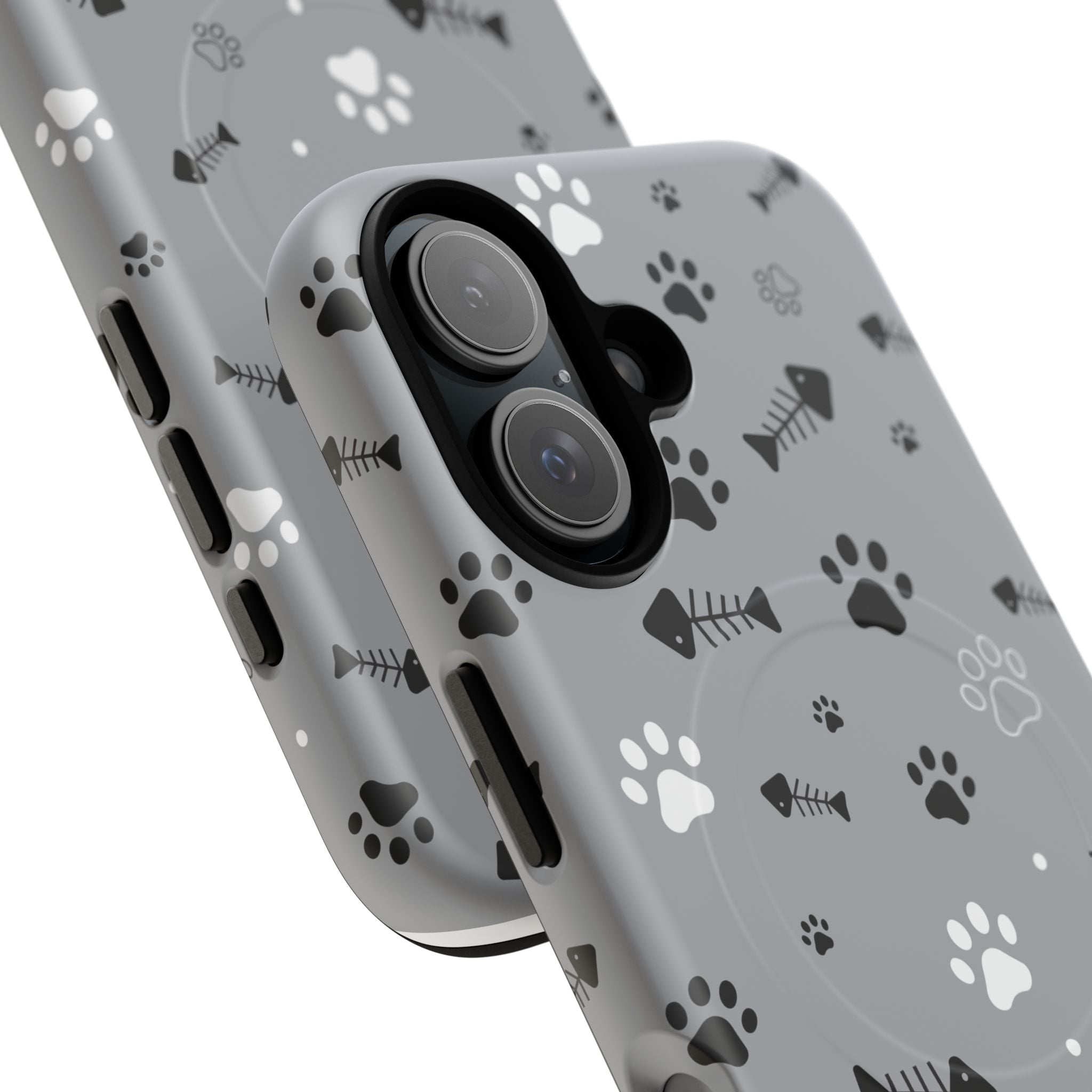 Cat Paw & Fishbone Tough Magnetic Phone Case