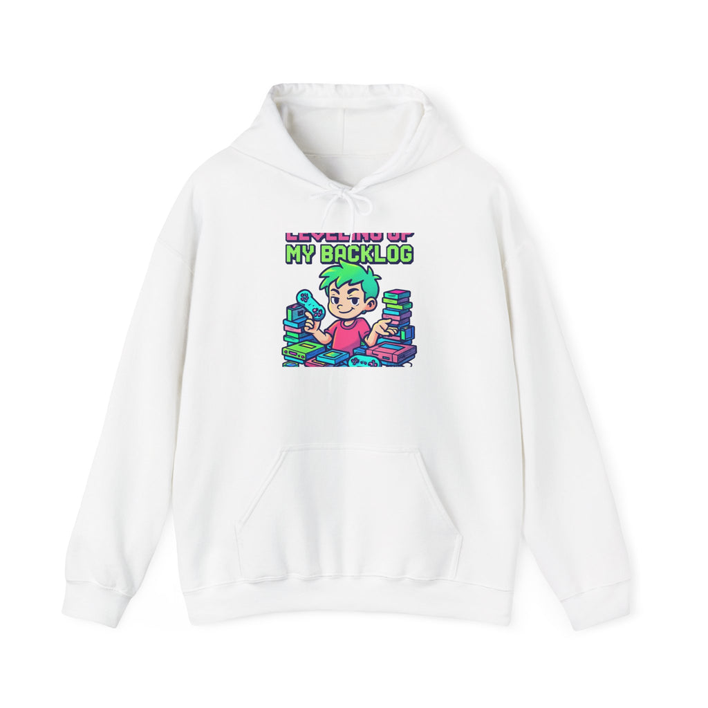 Gamer Backlog Hoodie — "Ignore Me, I’m Up My Backlog" Cute Retro Game Stack Sweatshirt