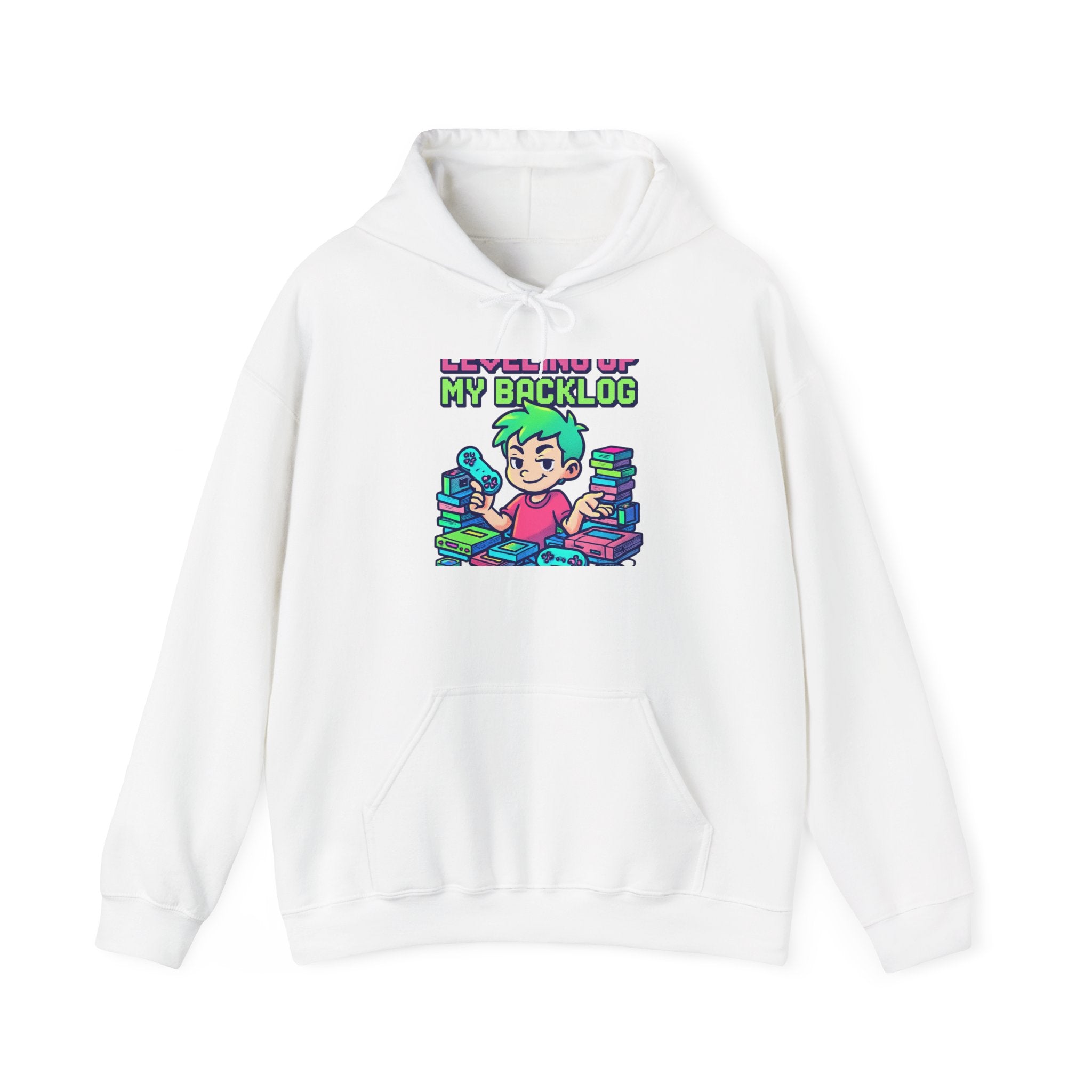 Gamer Backlog Hoodie — "Ignore Me, I’m Up My Backlog" Cute Retro Game Stack Sweatshirt