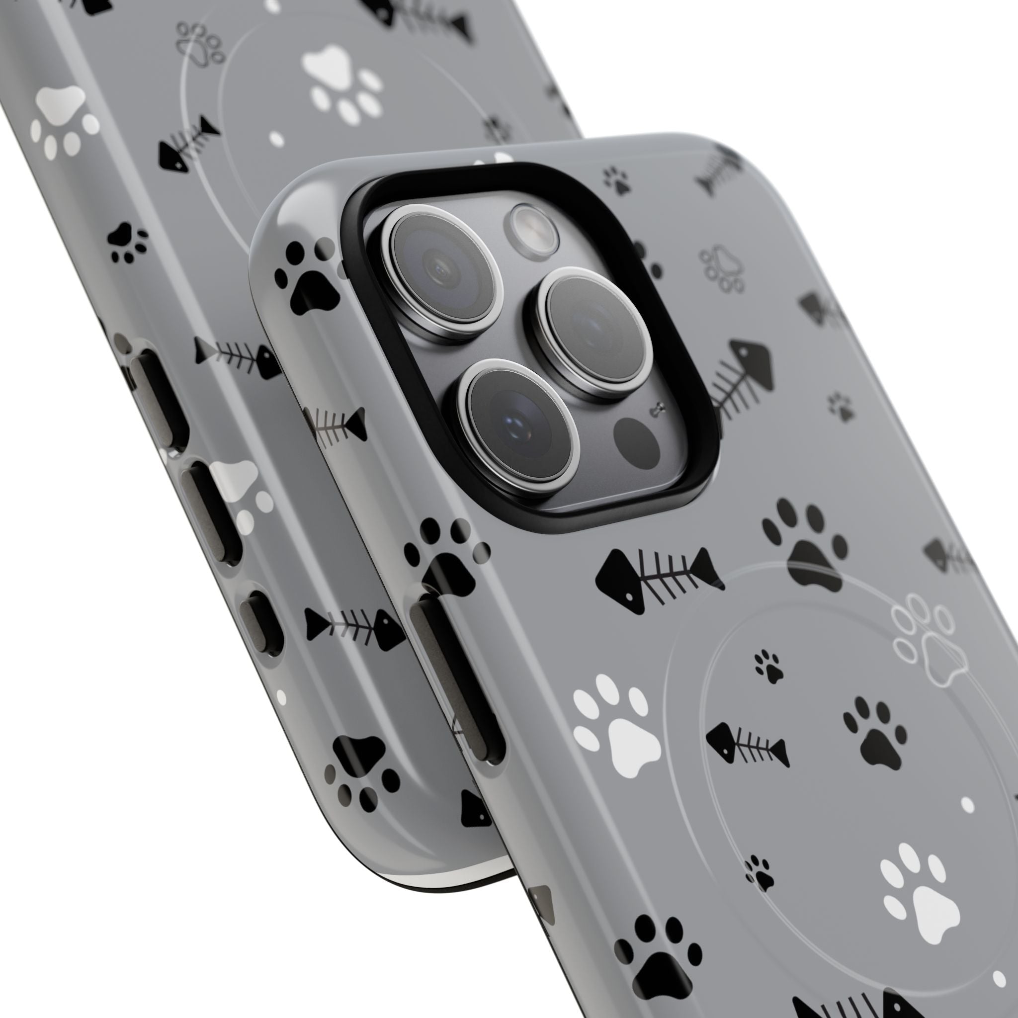 Cat Paw & Fishbone Tough Magnetic Phone Case