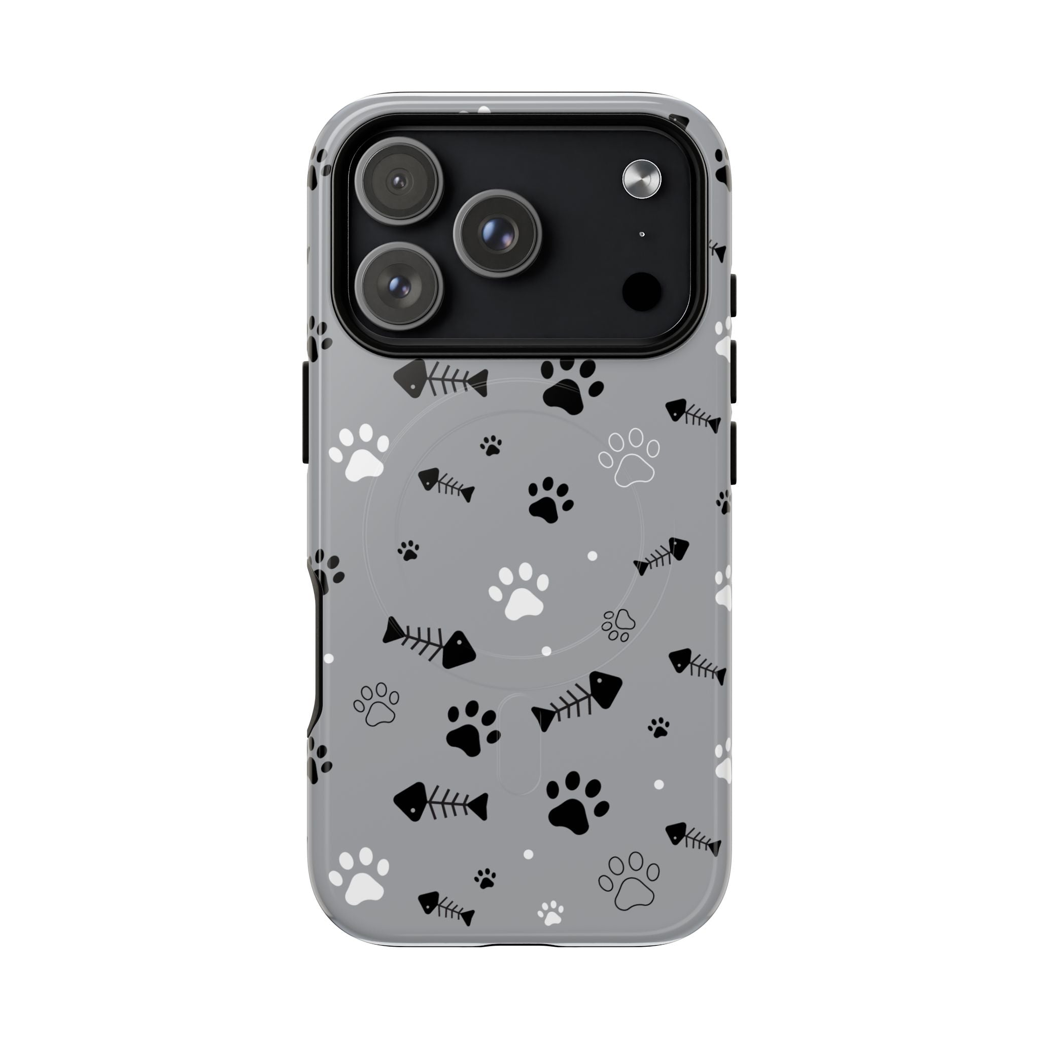 Cat Paw & Fishbone Tough Magnetic Phone Case