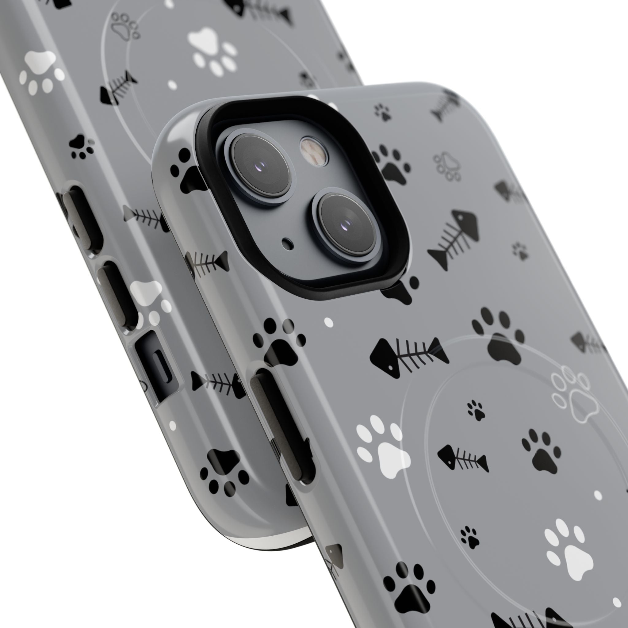 Cat Paw & Fishbone Tough Magnetic Phone Case