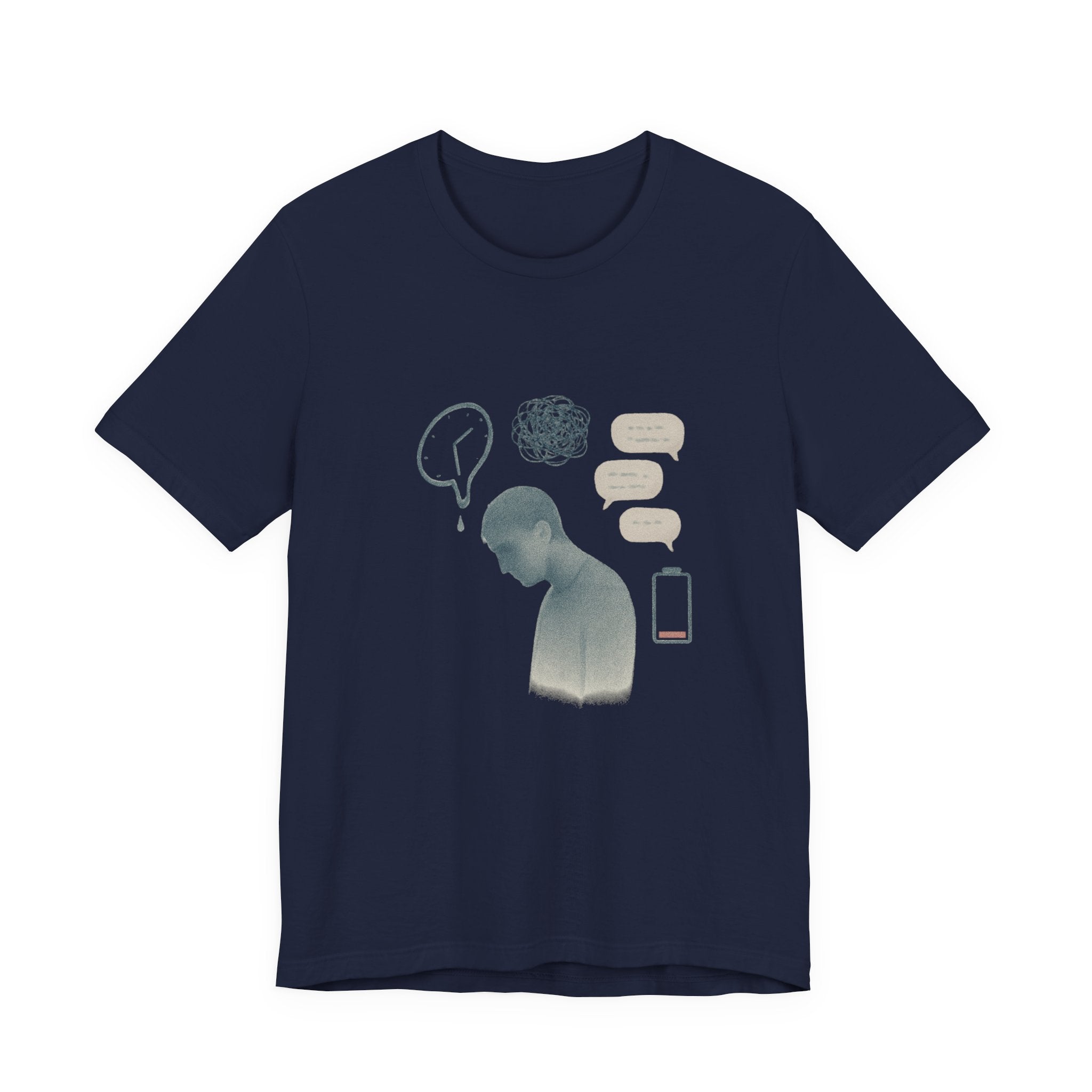 Mental Health Awareness T‑Shirt — Anxious Thoughts Illustration Tee