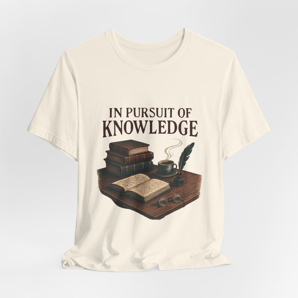 In Pursuit of Knowledge T-Shirt — Vintage Books & Quill Reading Tee