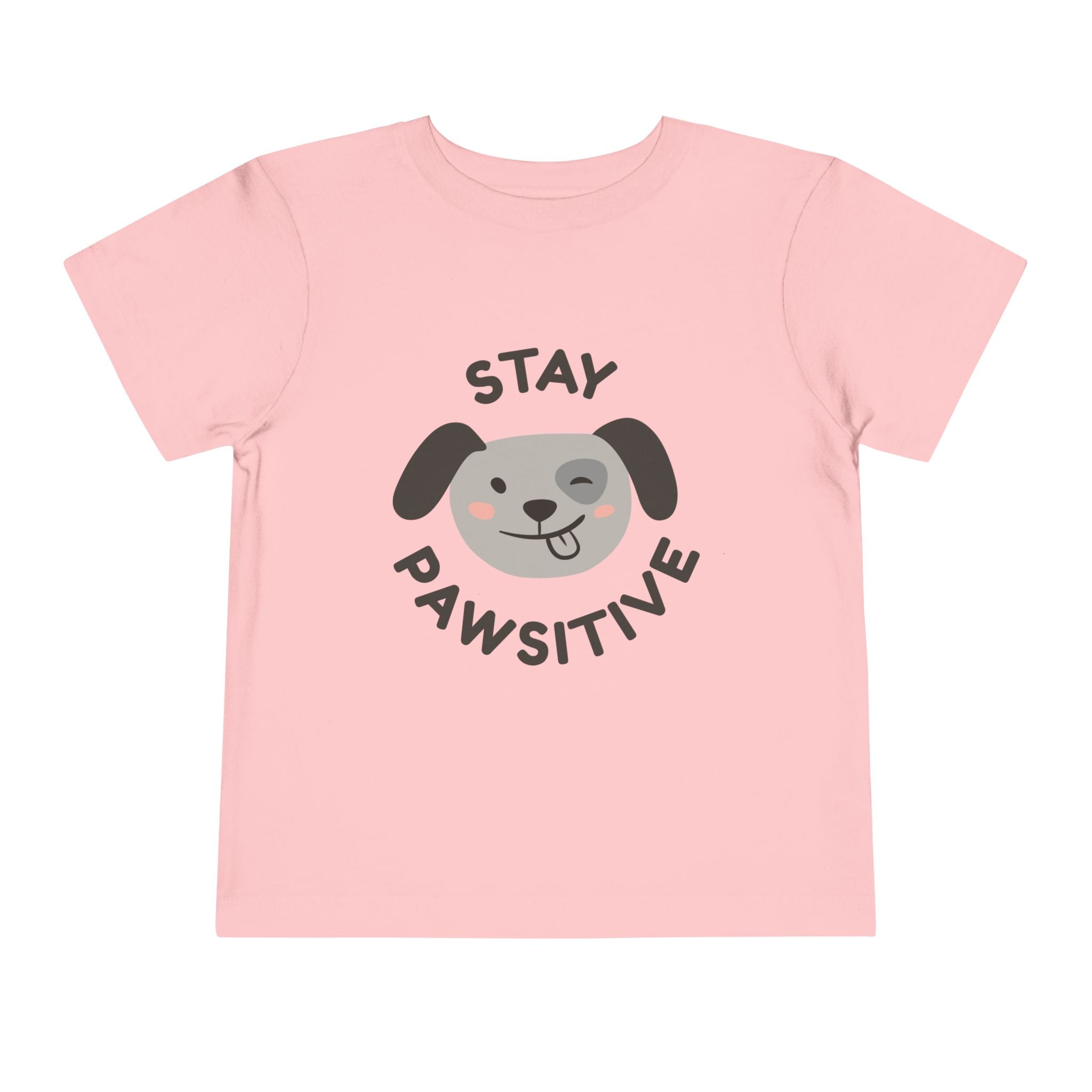 Toddler Tee — "Stay Pawsitive" Puppy Graphic Kids Shirt