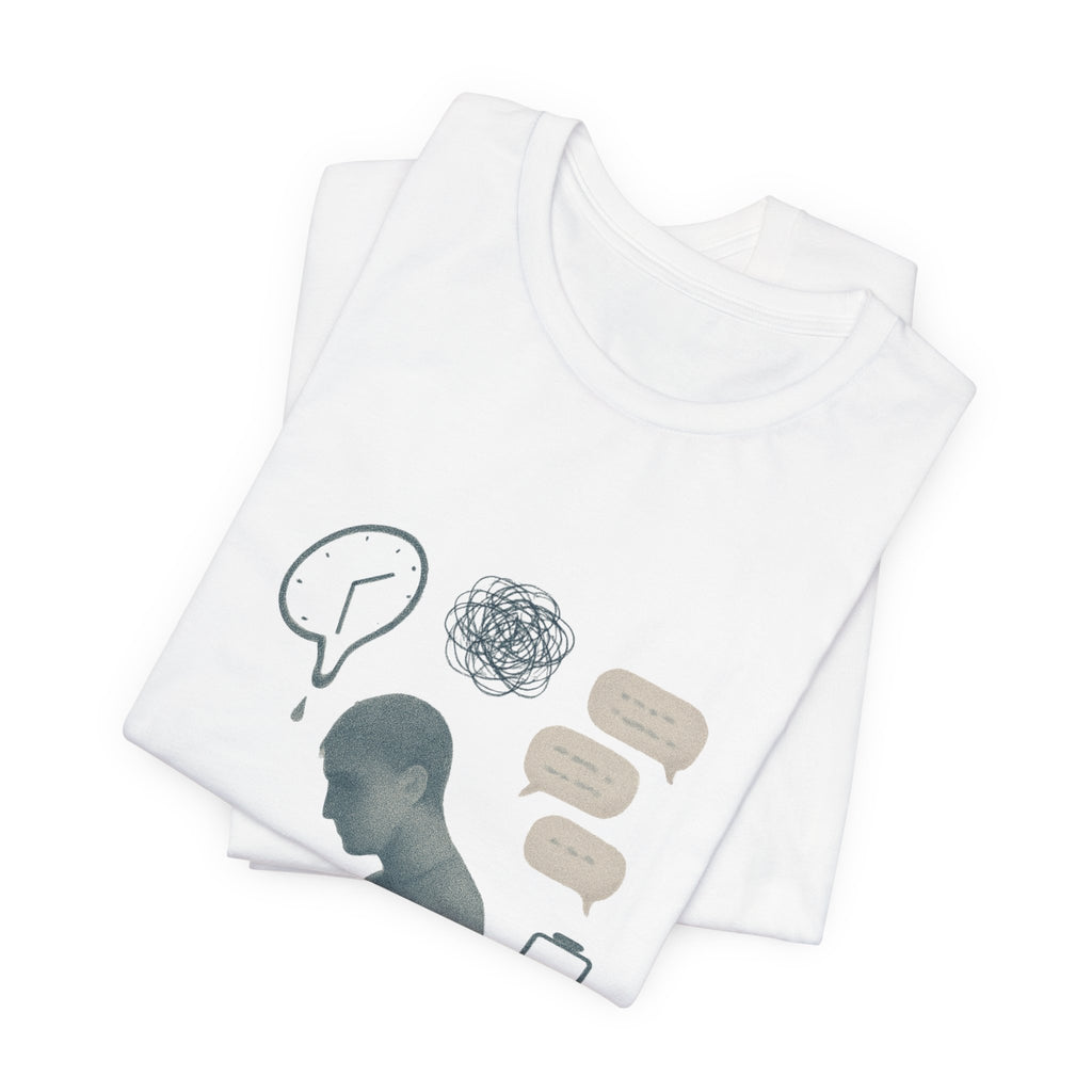 Mental Health Awareness T‑Shirt — Anxious Thoughts Illustration Tee
