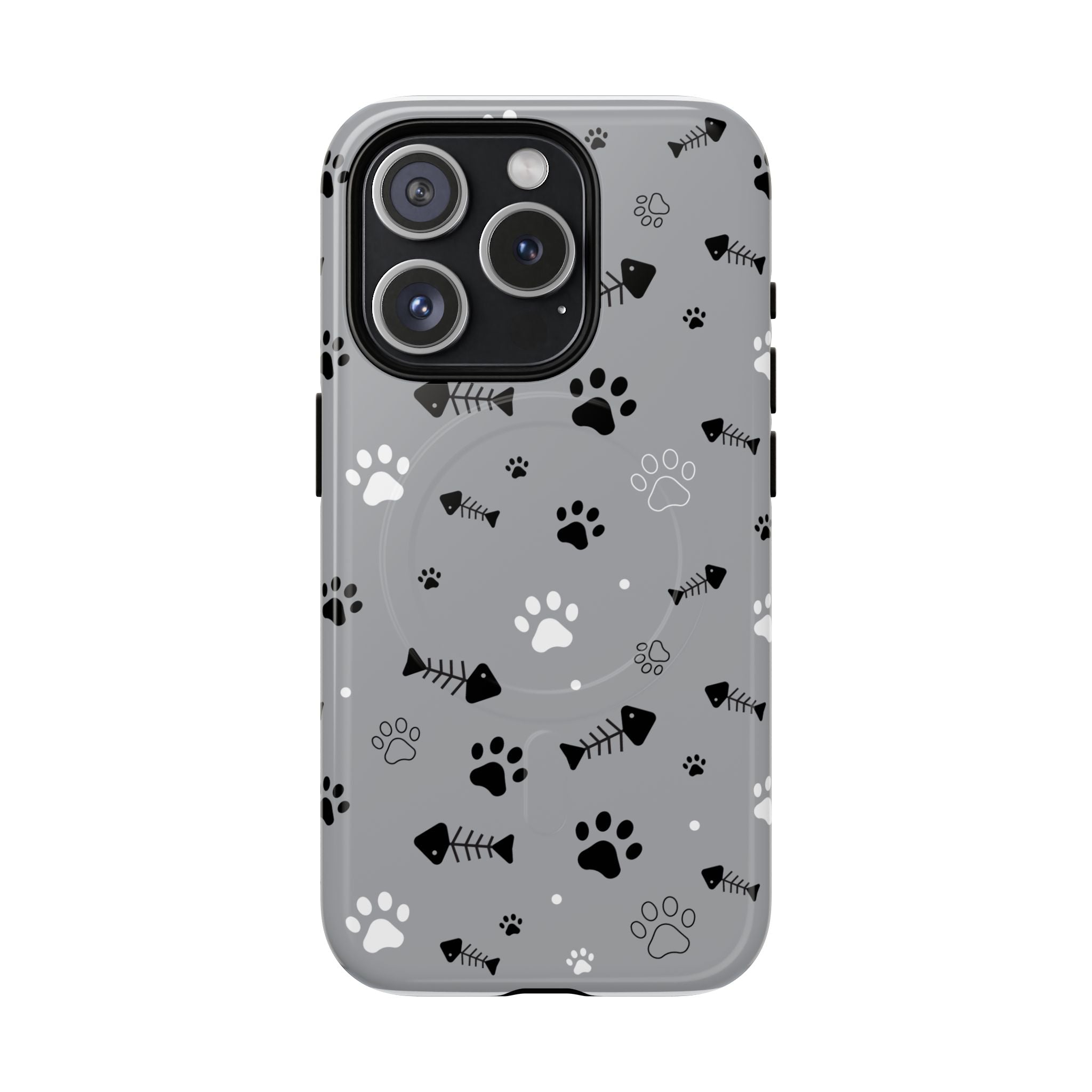 Cat Paw & Fishbone Tough Magnetic Phone Case