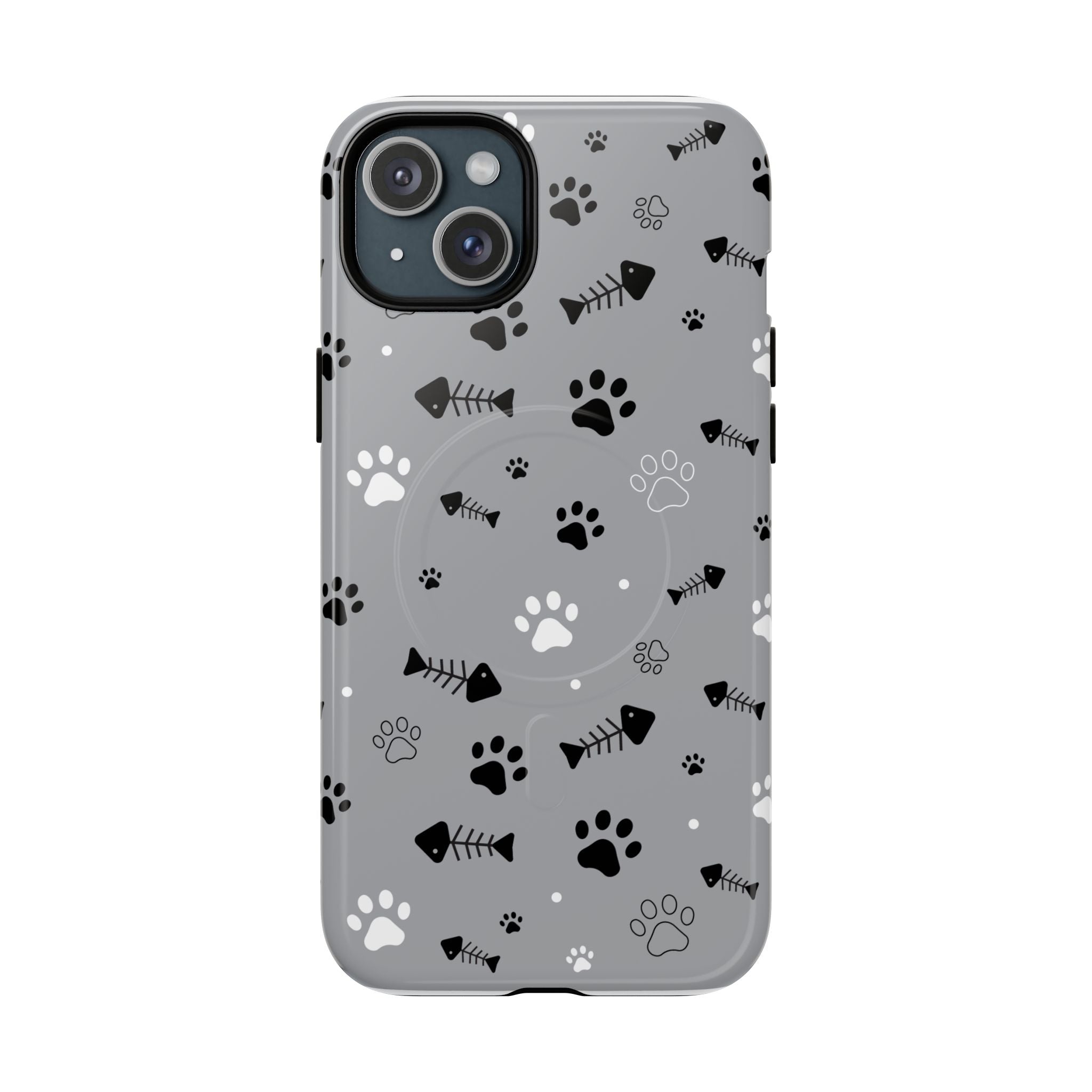 Cat Paw & Fishbone Tough Magnetic Phone Case