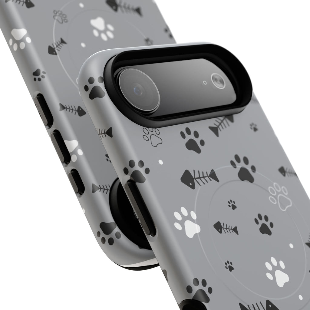Cat Paw & Fishbone Tough Magnetic Phone Case