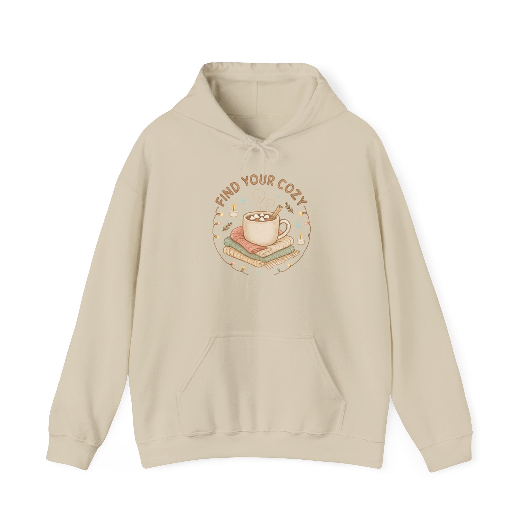 Cozy Coffee & Books Hoodie — "Find Your Cozy" Pullover