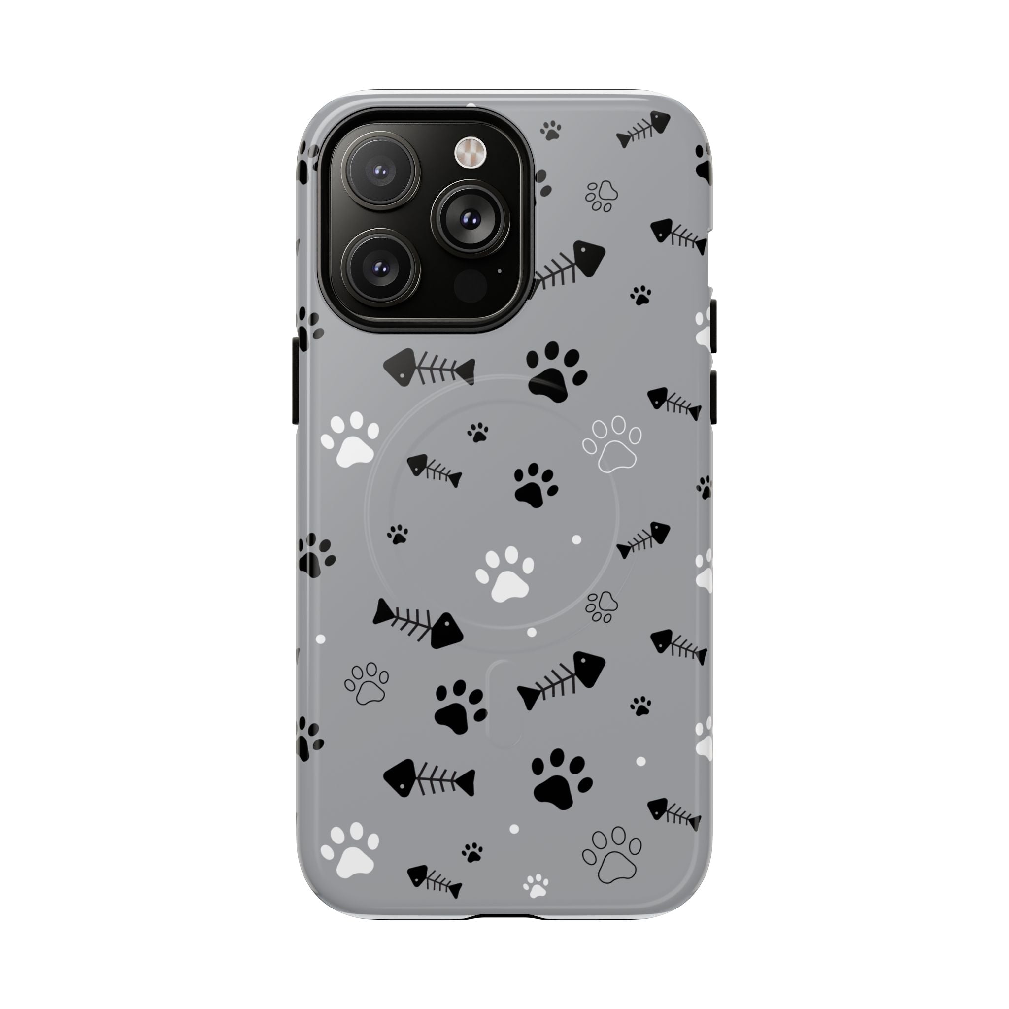 Cat Paw & Fishbone Tough Magnetic Phone Case