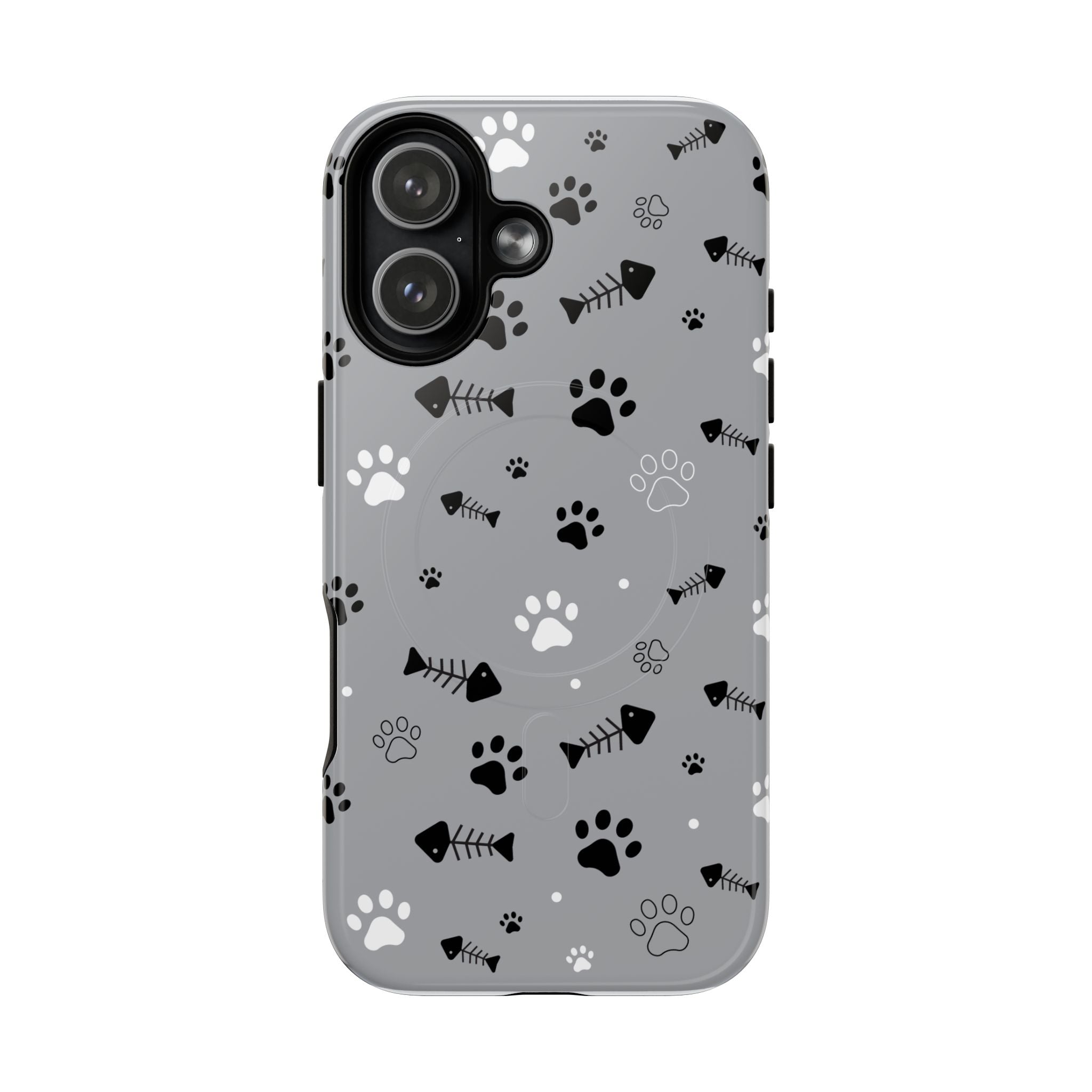 Cat Paw & Fishbone Tough Magnetic Phone Case