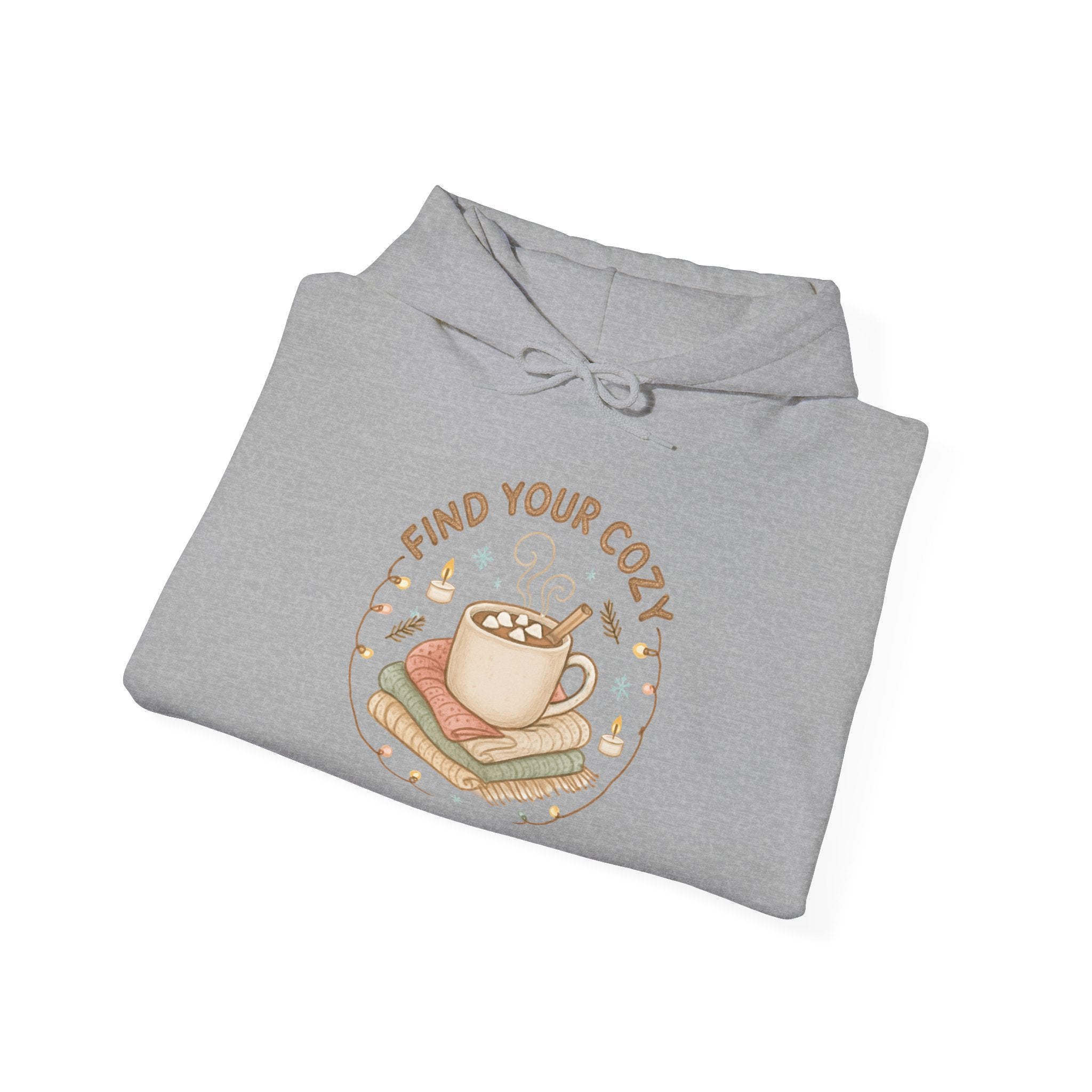 Cozy Coffee & Books Hoodie — "Find Your Cozy" Pullover