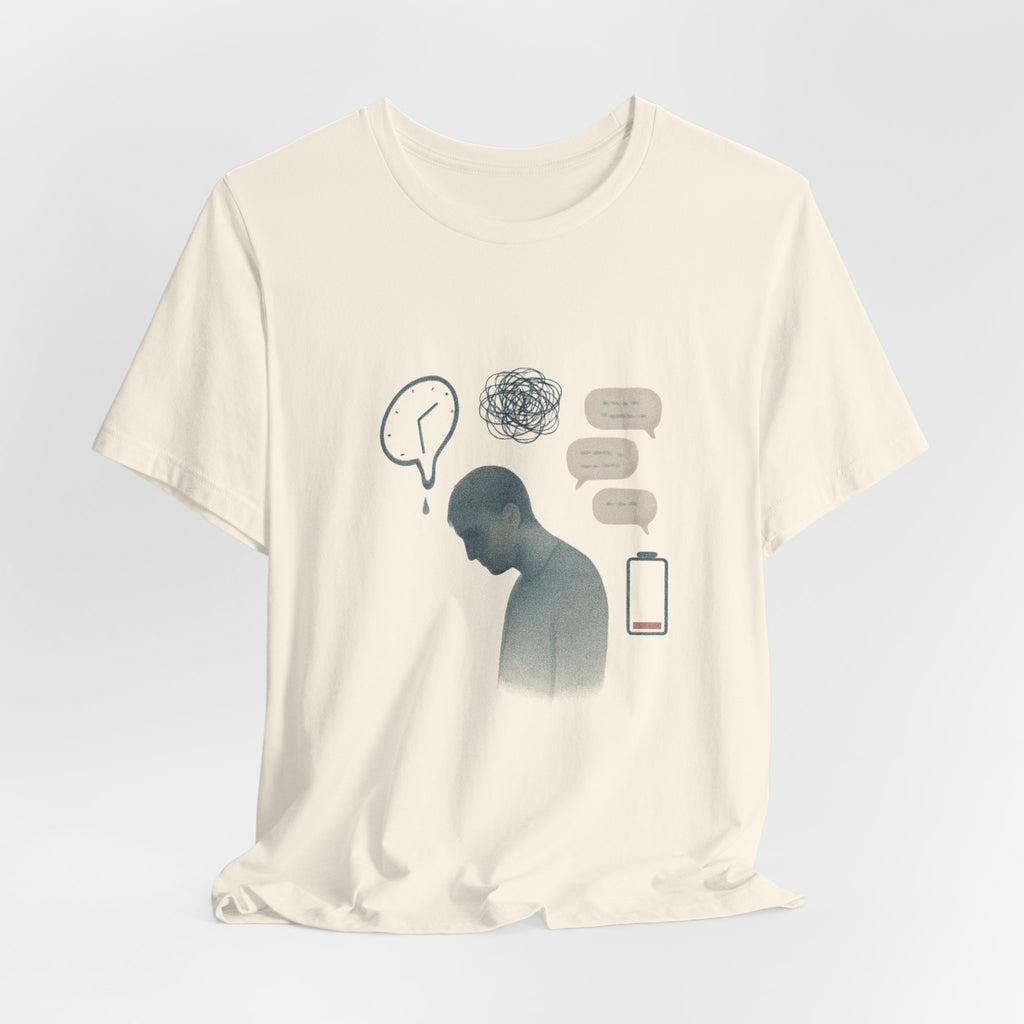 Mental Health Awareness T‑Shirt — Anxious Thoughts Illustration Tee