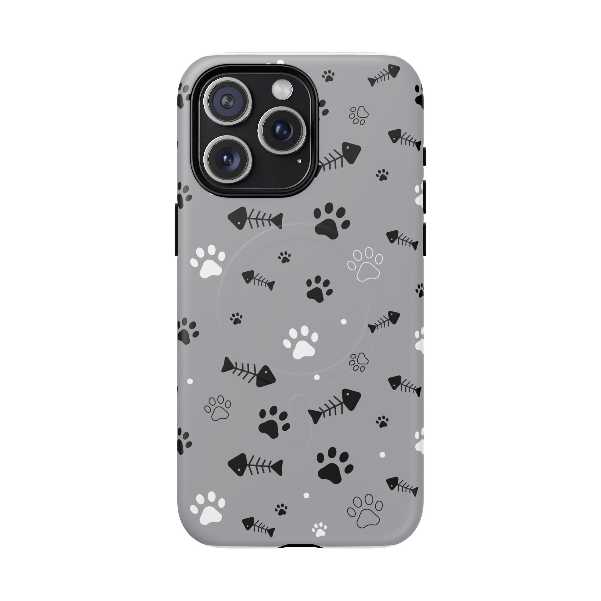 Cat Paw & Fishbone Tough Magnetic Phone Case