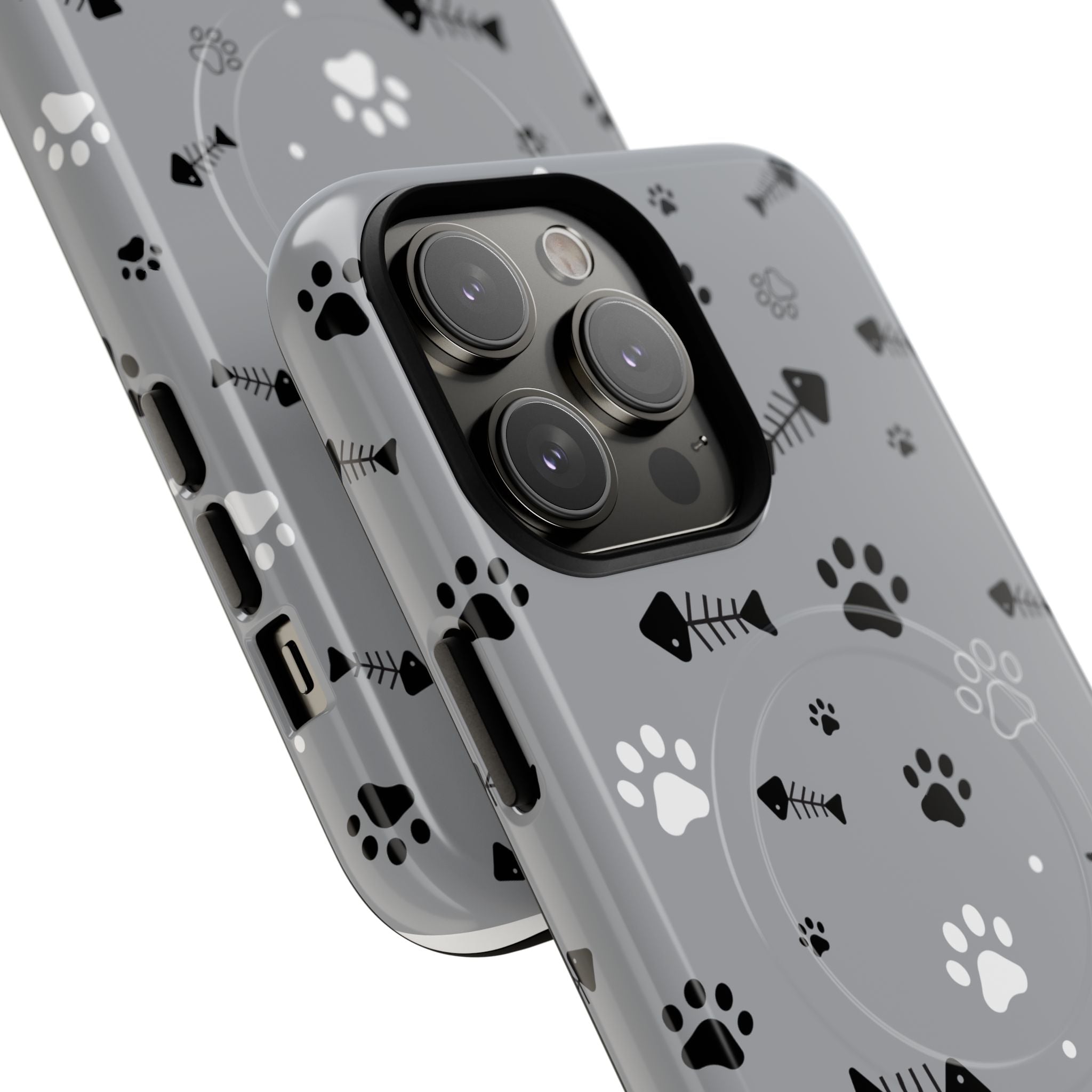 Cat Paw & Fishbone Tough Magnetic Phone Case