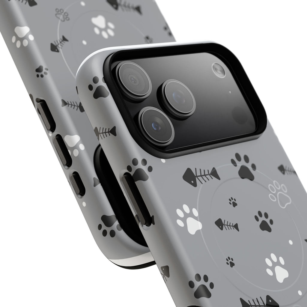 Cat Paw & Fishbone Tough Magnetic Phone Case