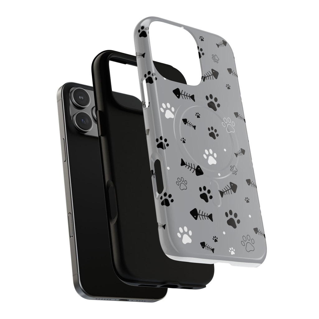 Cat Paw & Fishbone Tough Magnetic Phone Case