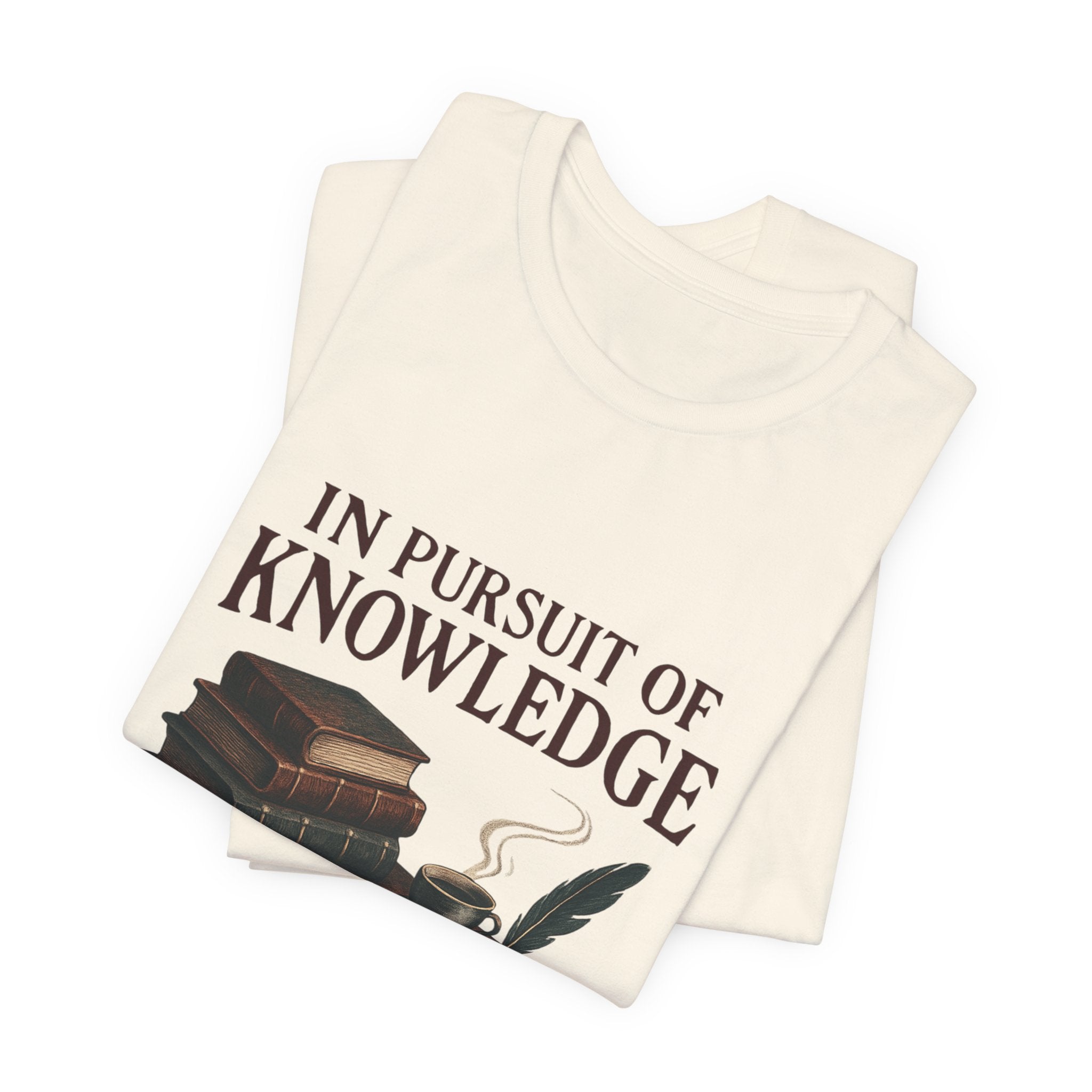 In Pursuit of Knowledge T-Shirt — Vintage Books & Quill Reading Tee
